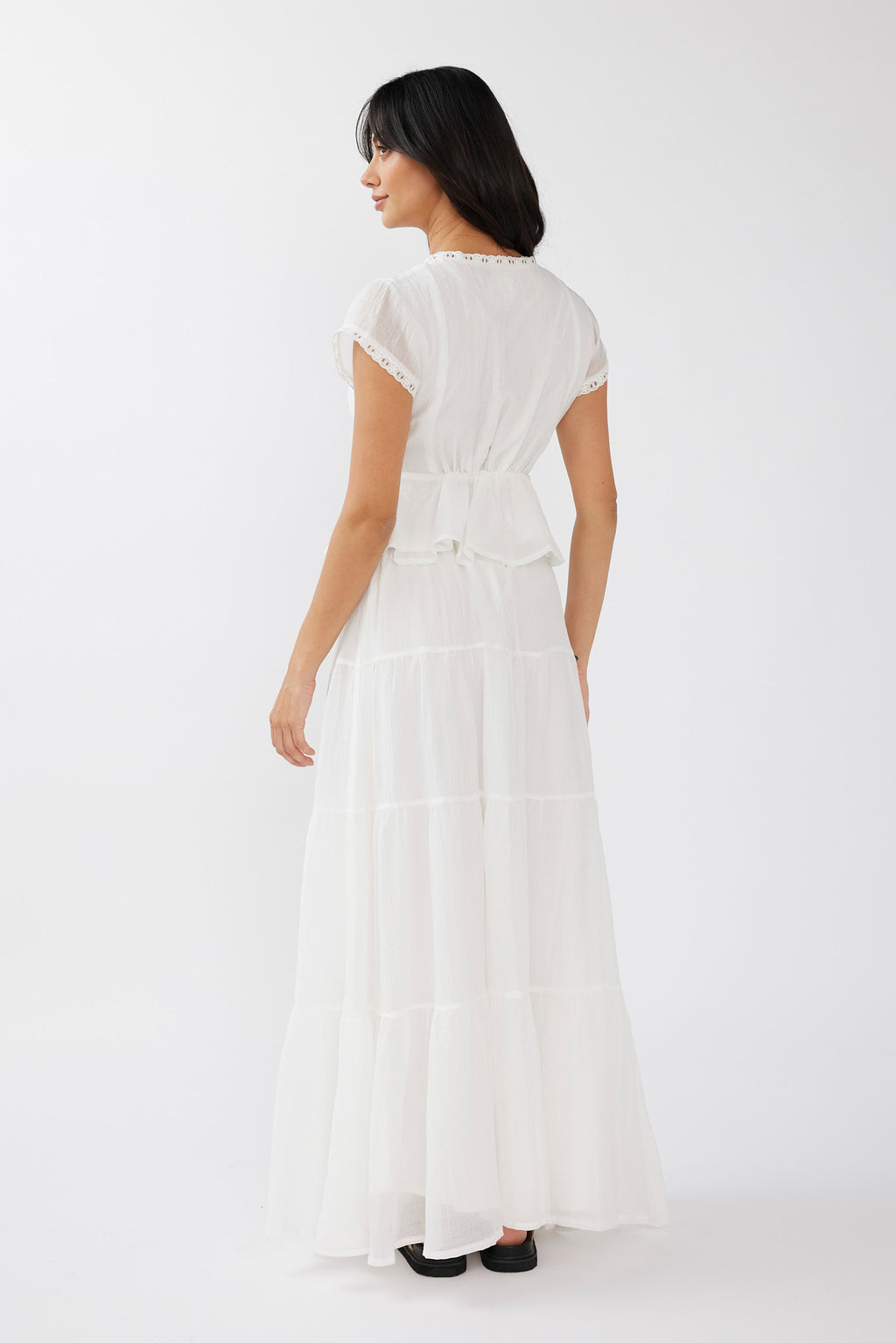 Azura Drawstring Maxi Skirt White by Selfie Leslie Australia