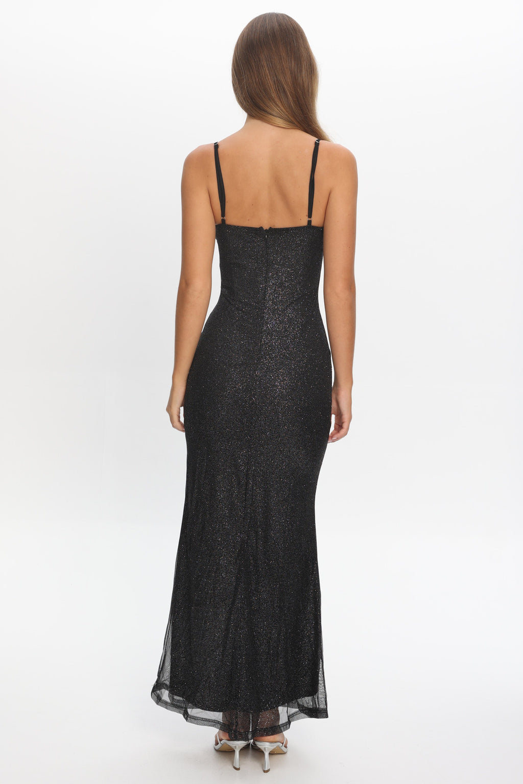 Fortune Bust Tie Maxi Dress Sparkle Black by Selfie Leslie Australia