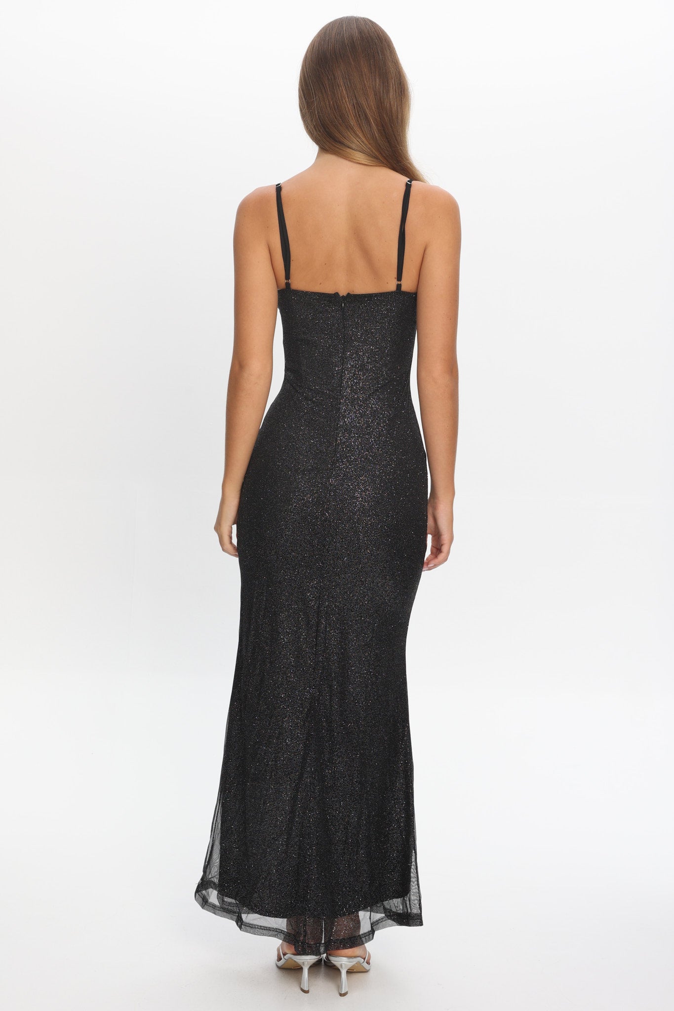 Fortune Bust Tie Maxi Dress Sparkle Black by Selfie Leslie Australia