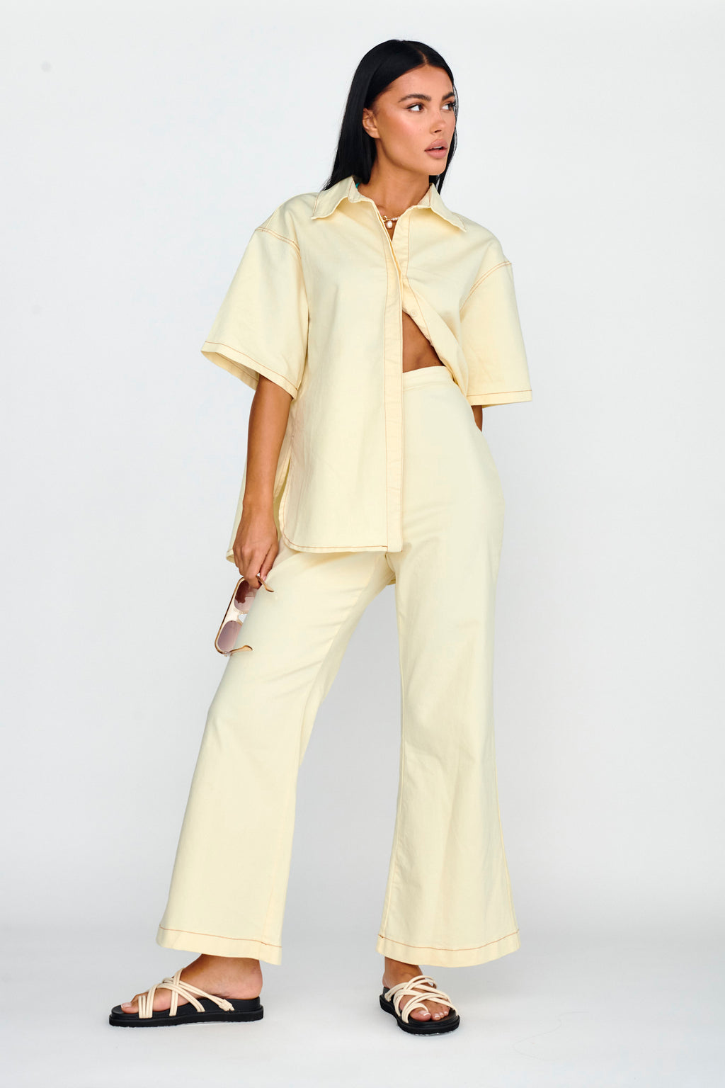 Light Aura Long Pants Buttermilk by Selfie Leslie Australia