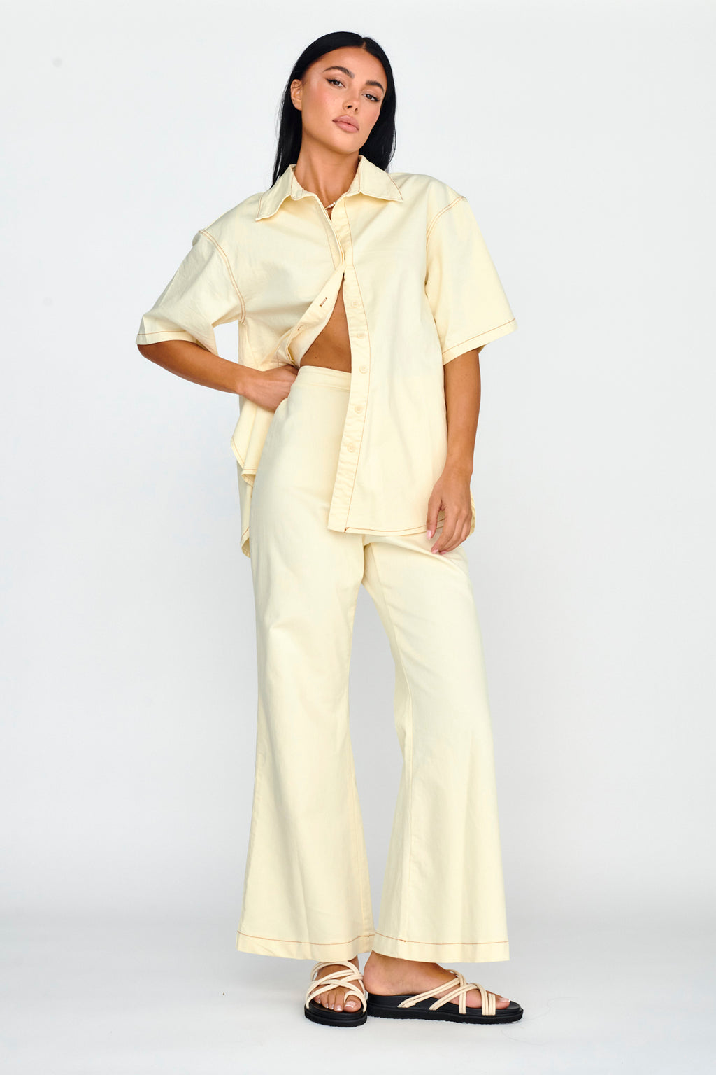 Light Aura Long Pants Buttermilk by Selfie Leslie Australia