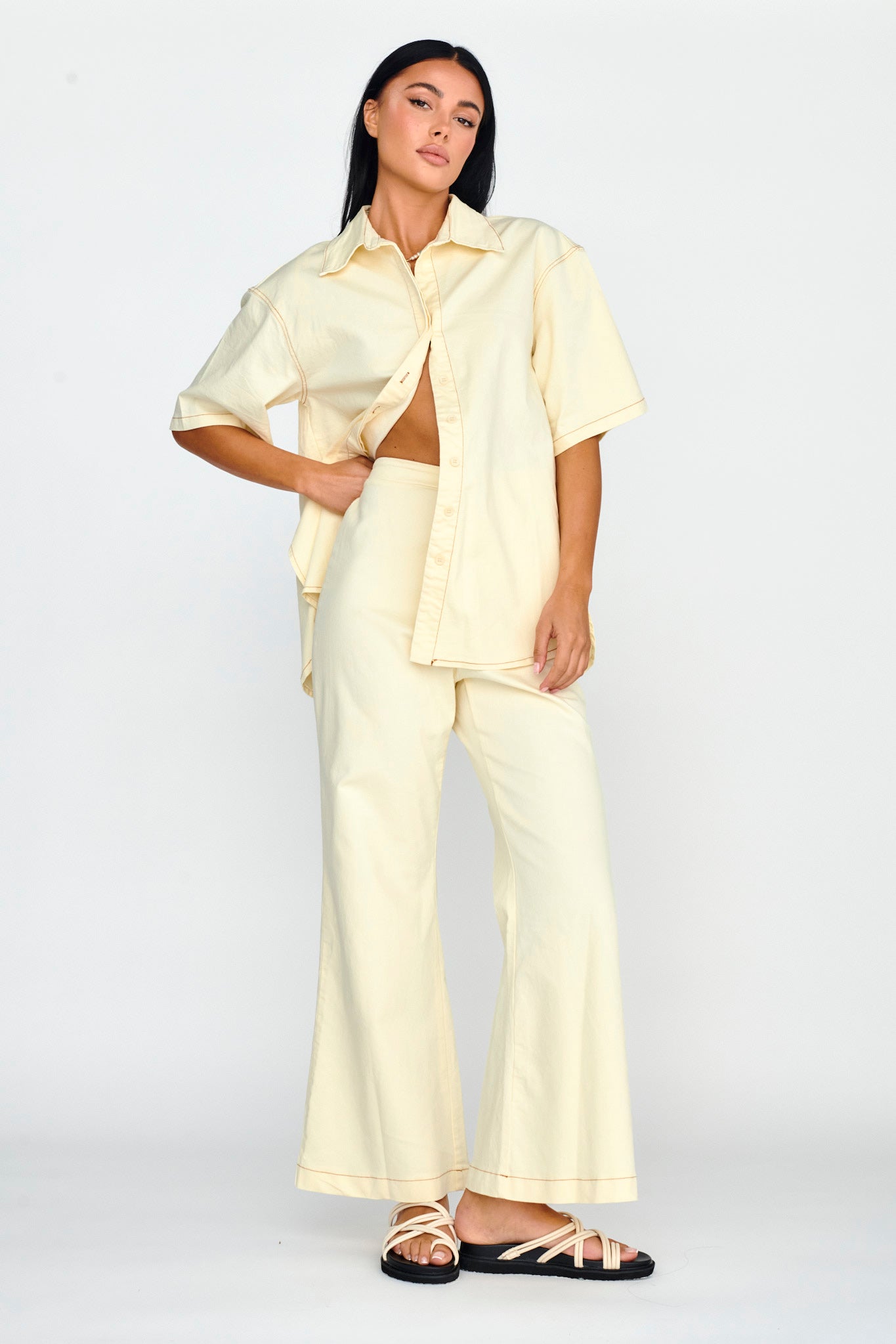 Light Aura Long Pants Buttermilk by Selfie Leslie Australia