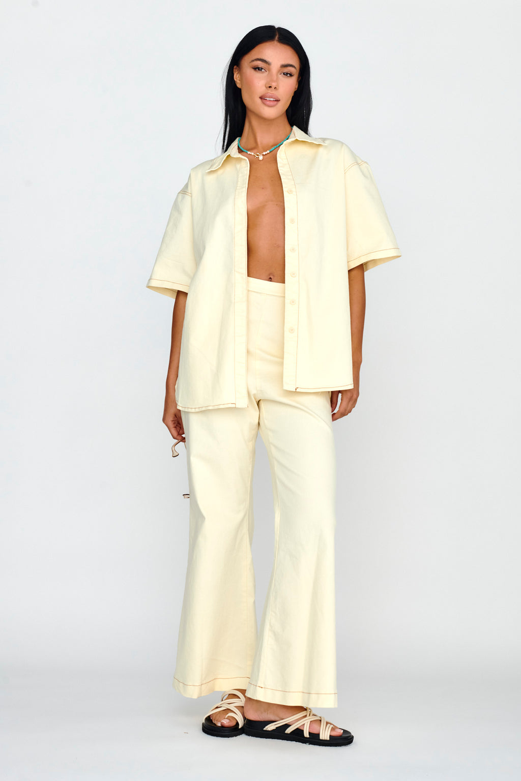 Light Aura Button Up Shirt Buttermilk by Selfie Leslie Australia