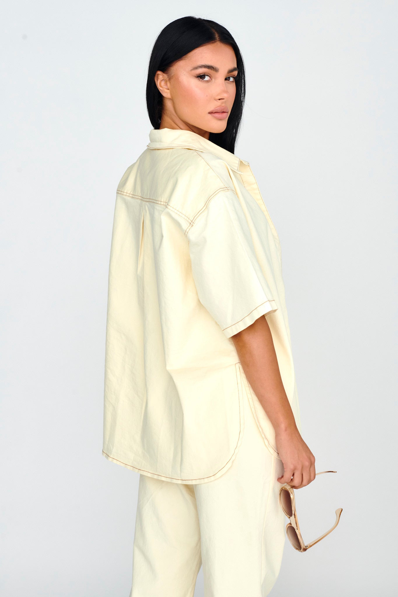 Light Aura Button Up Shirt Buttermilk by Selfie Leslie Australia