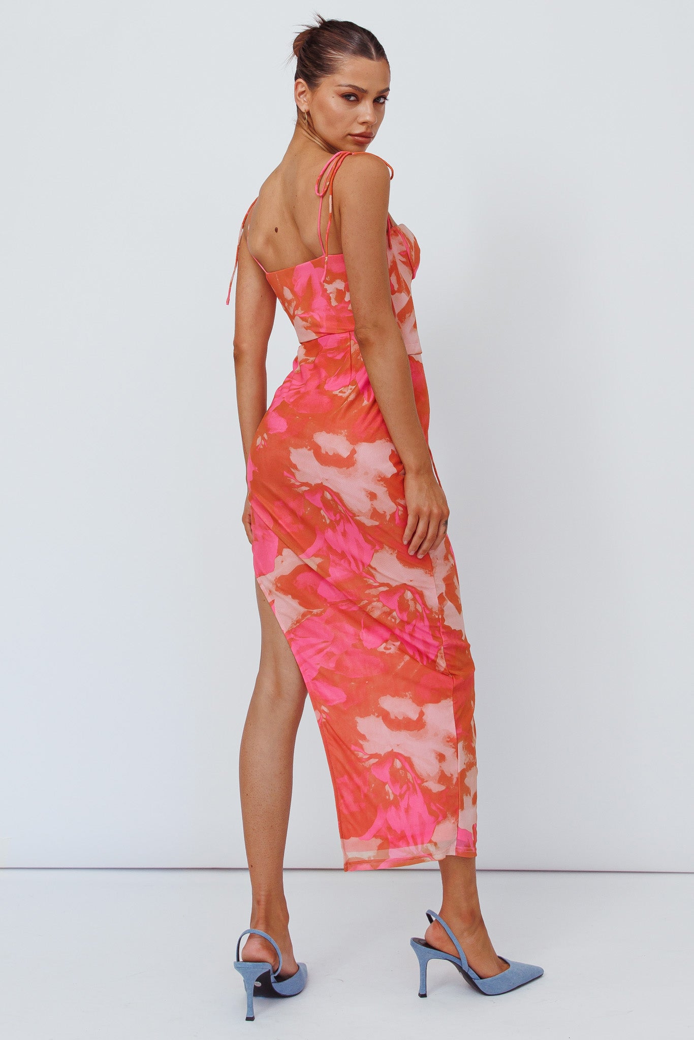 Gabrielle Laced Bodice Midi Dress Pink by Selfie Leslie Australia