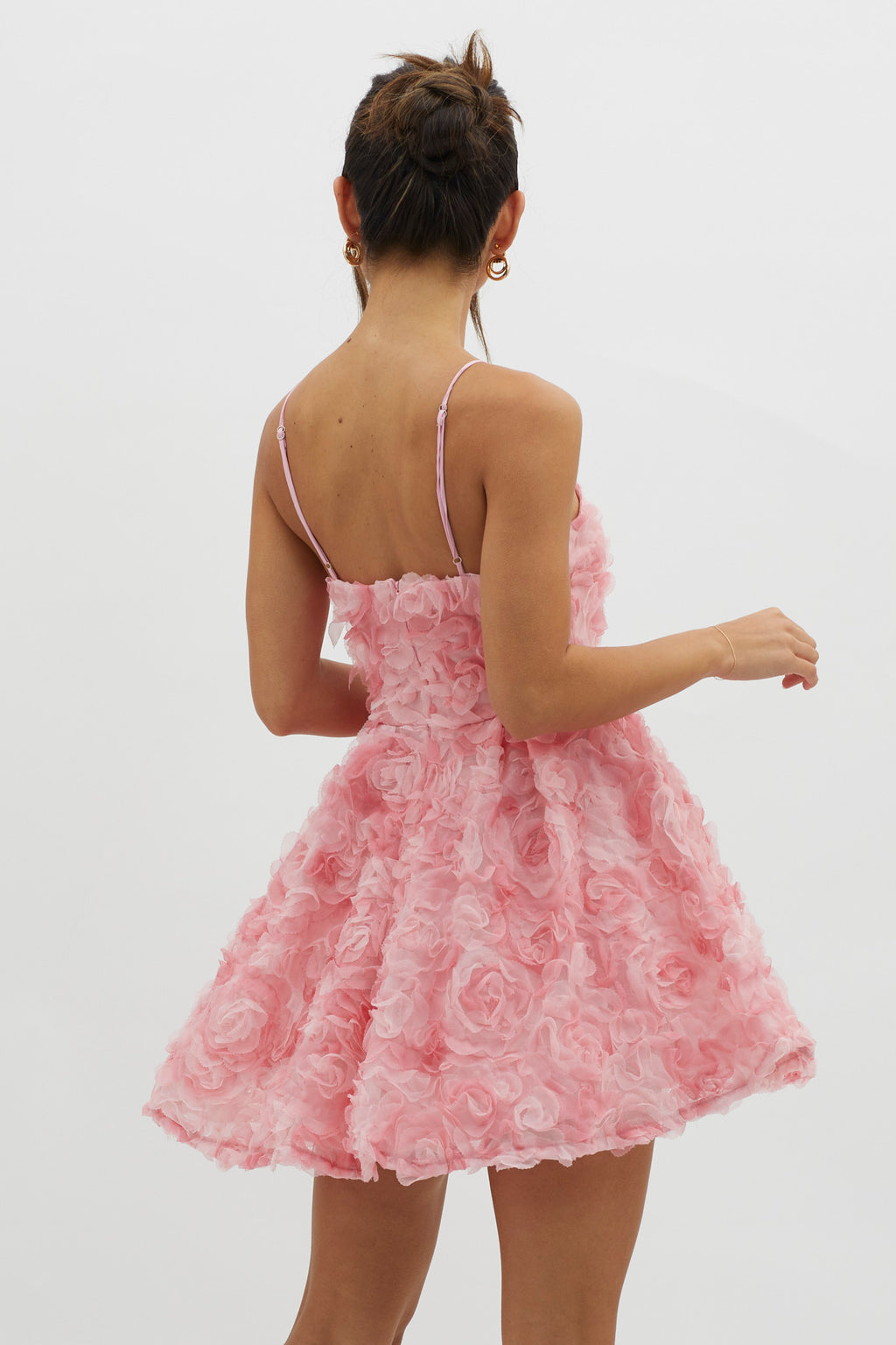Mariela Floral Embellished Mini Dress Pink by Selfie Leslie Australia