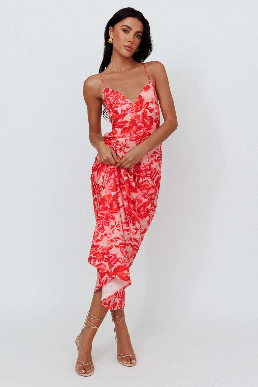 True Divine Strappy Back Maxi Dress Floral Fire by Selfie Leslie Australia