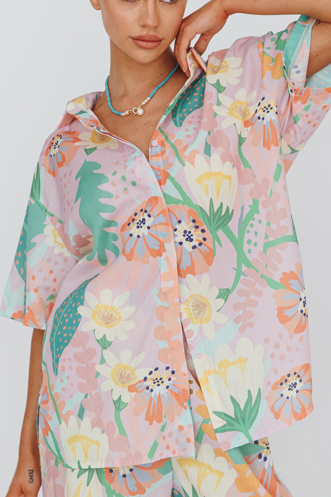Kiko Button-Up Shirt Print Pink Multi by Selfie Leslie Australia