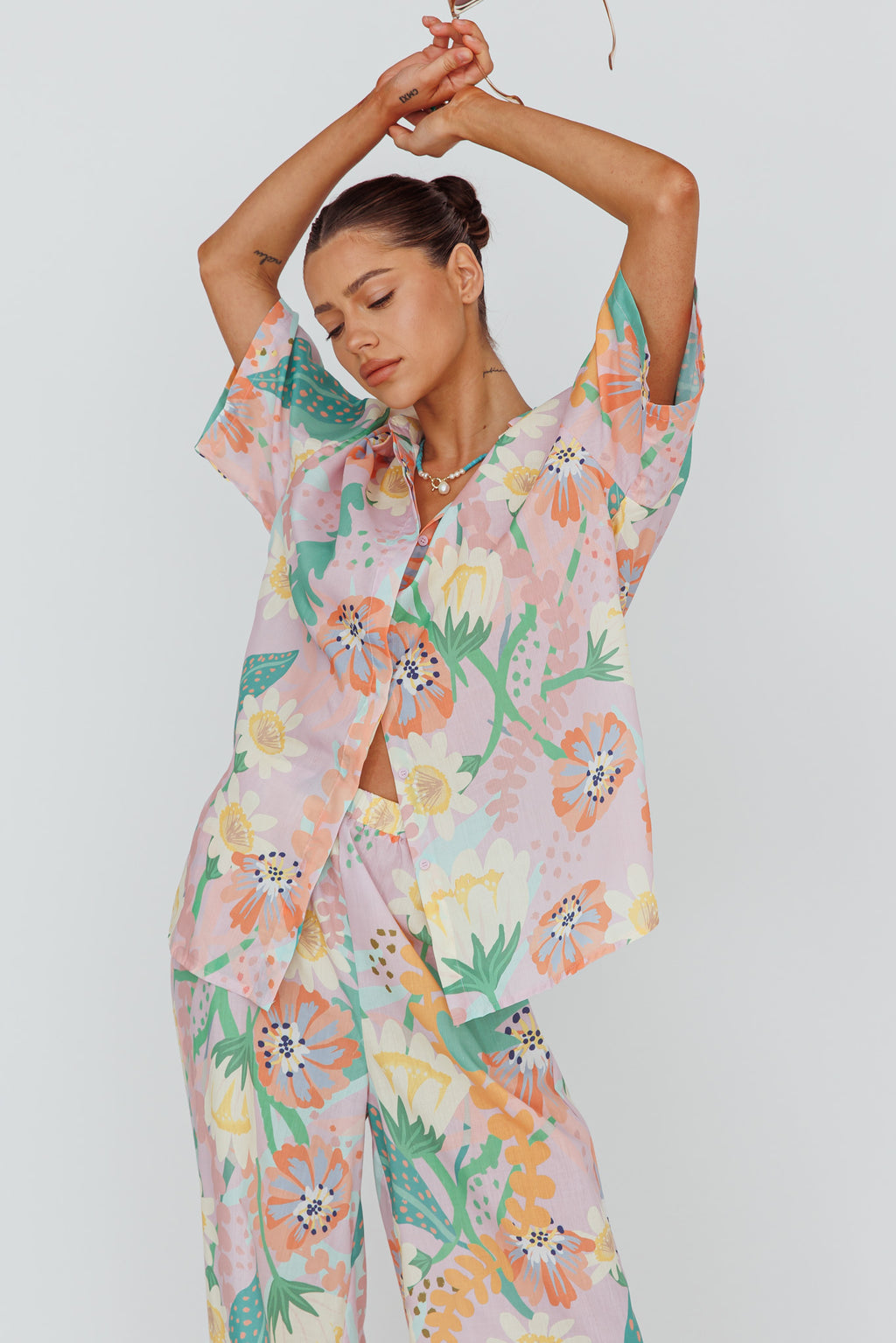 Kiko Button-Up Shirt Print Pink Multi by Selfie Leslie Australia