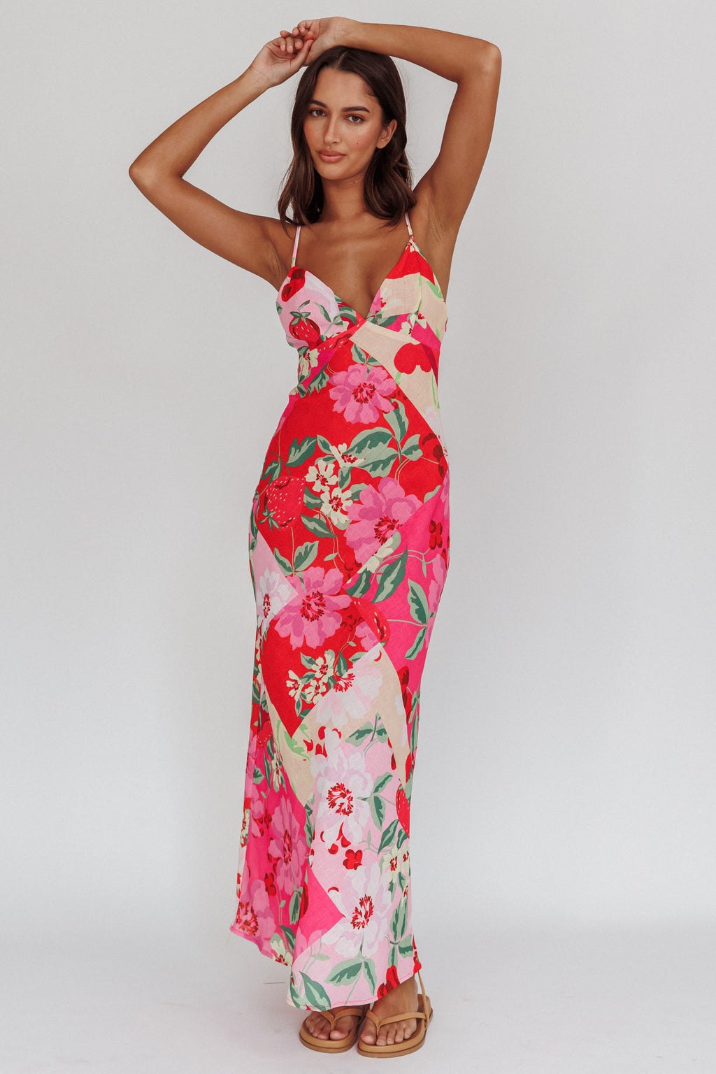 Jaya Floral A-line Maxi Dress Pink by Selfie Leslie Australia