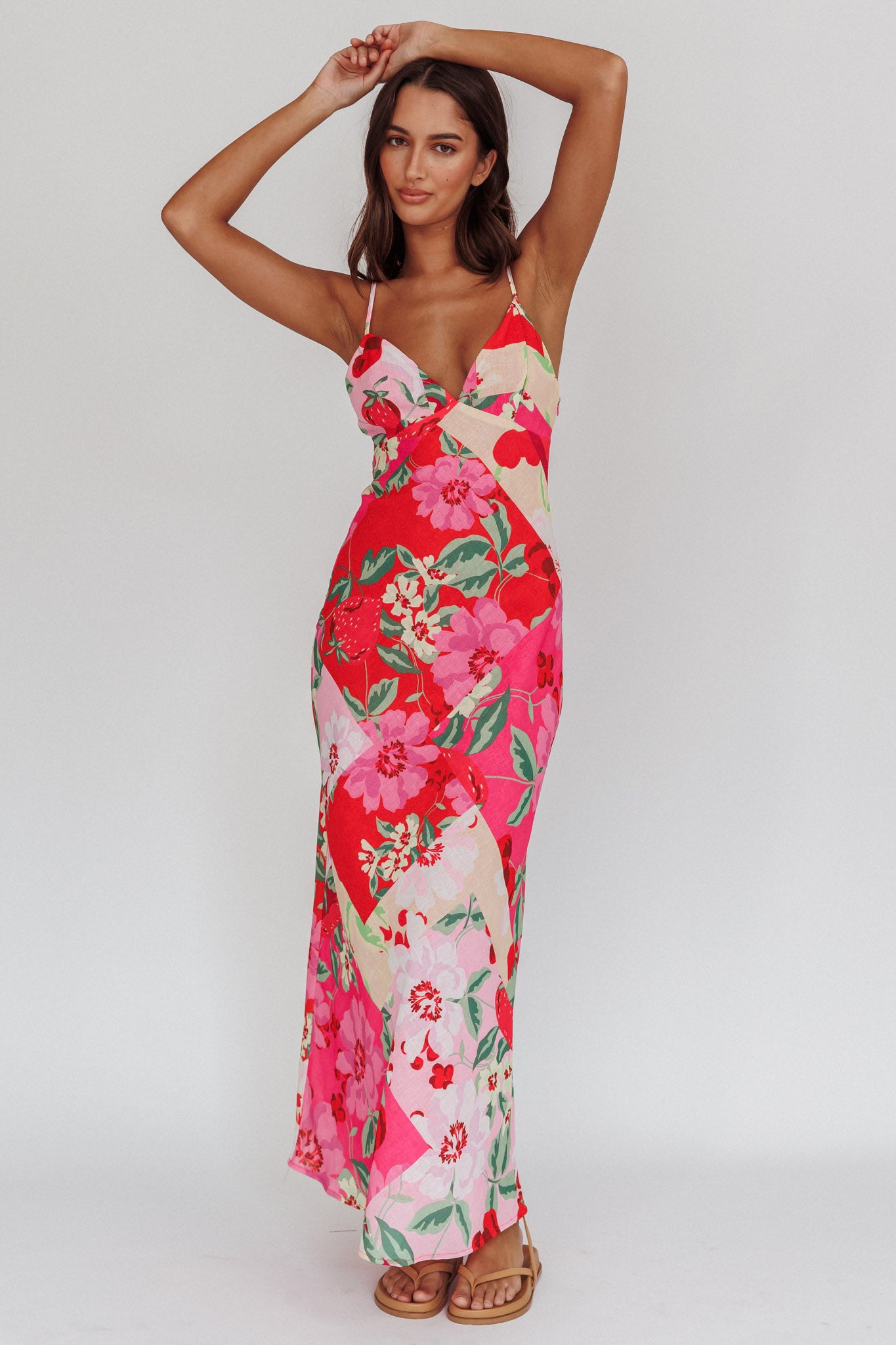 Jaya Floral A-line Maxi Dress Pink by Selfie Leslie Australia