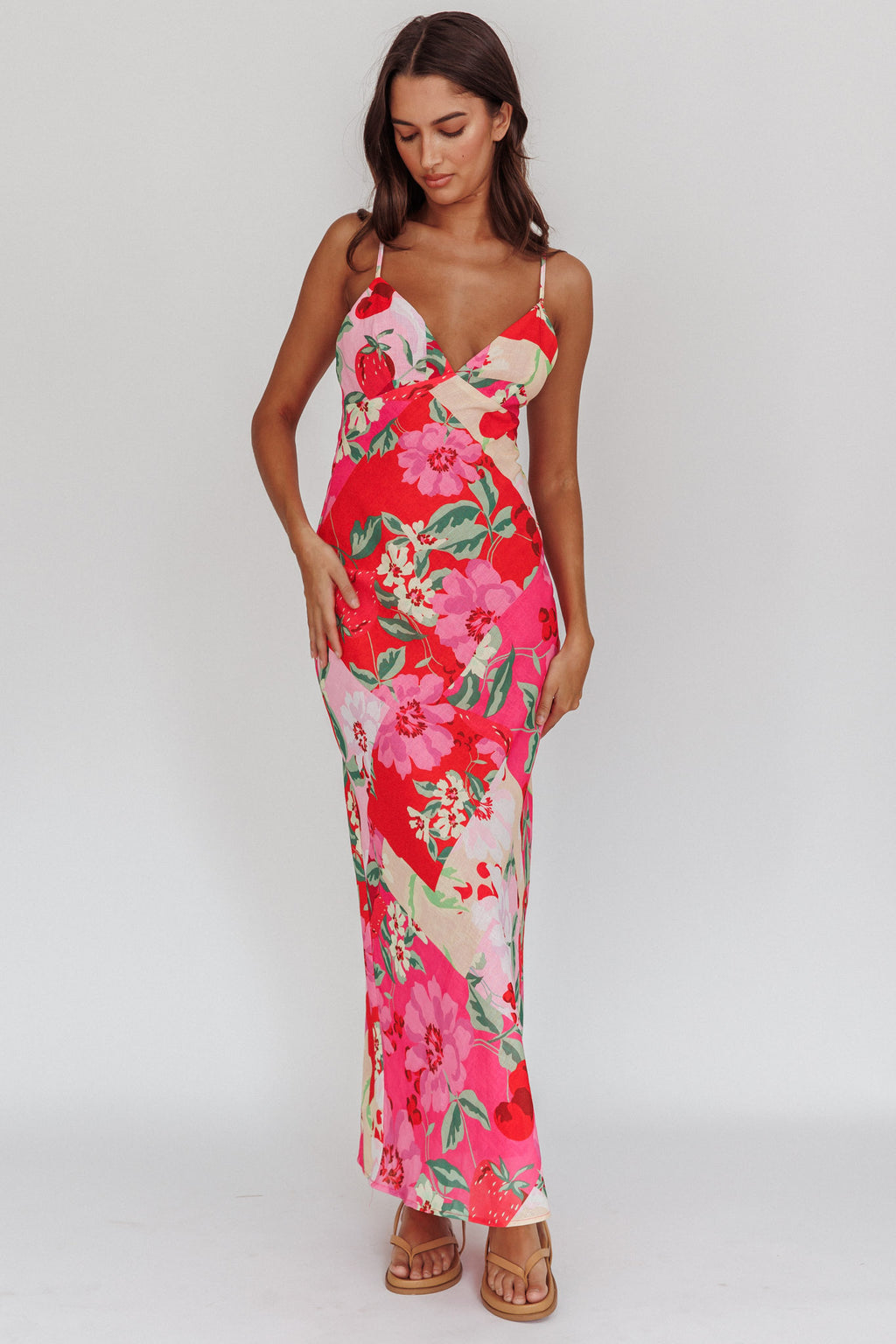 Jaya Floral A-line Maxi Dress Pink by Selfie Leslie Australia