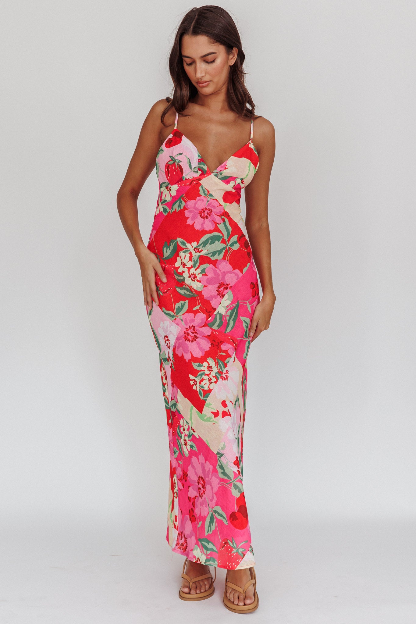 Jaya Floral A-line Maxi Dress Pink by Selfie Leslie Australia