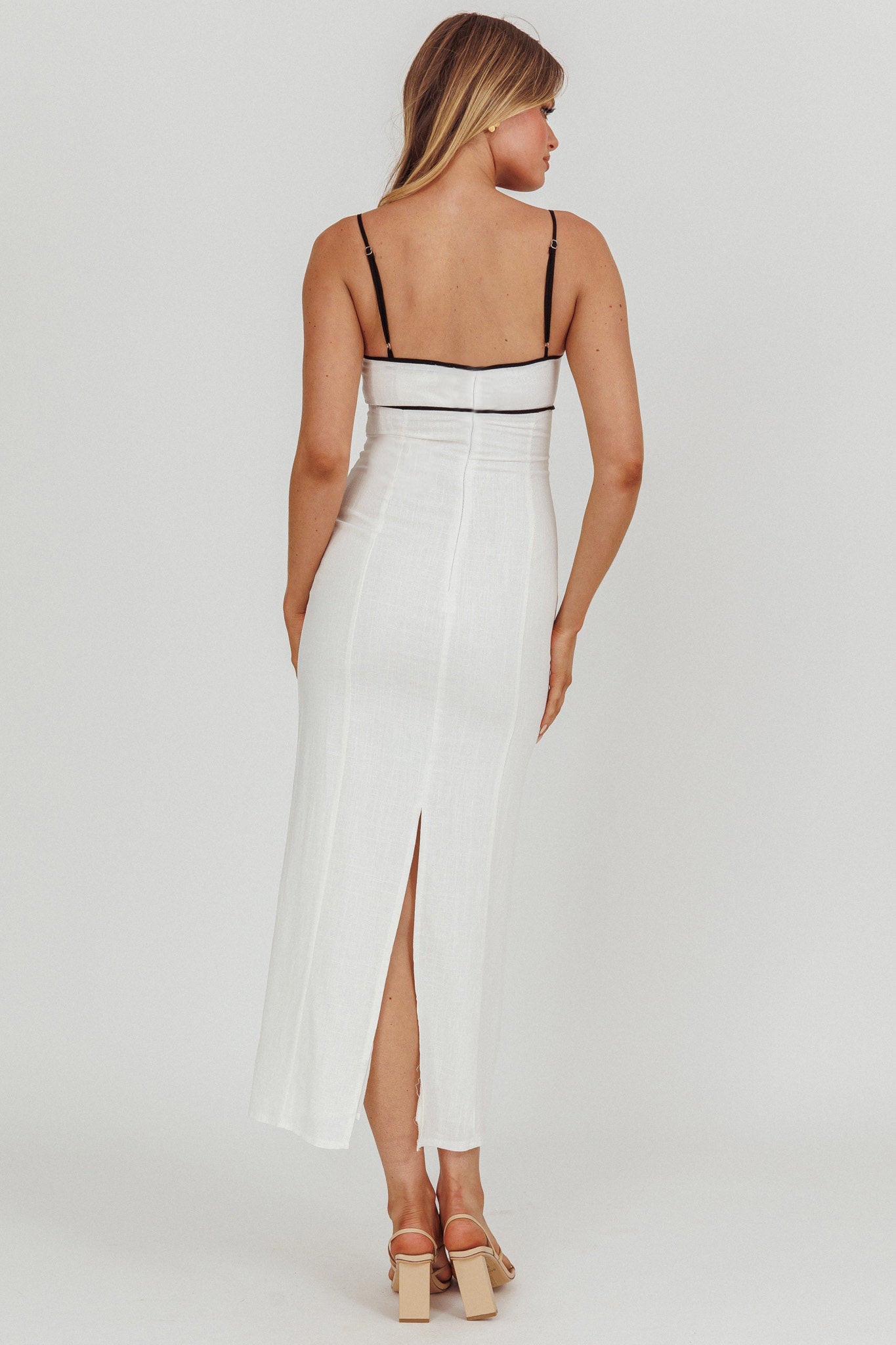 Chamberlain Contrast Maxi Dress White by Selfie Leslie Australia