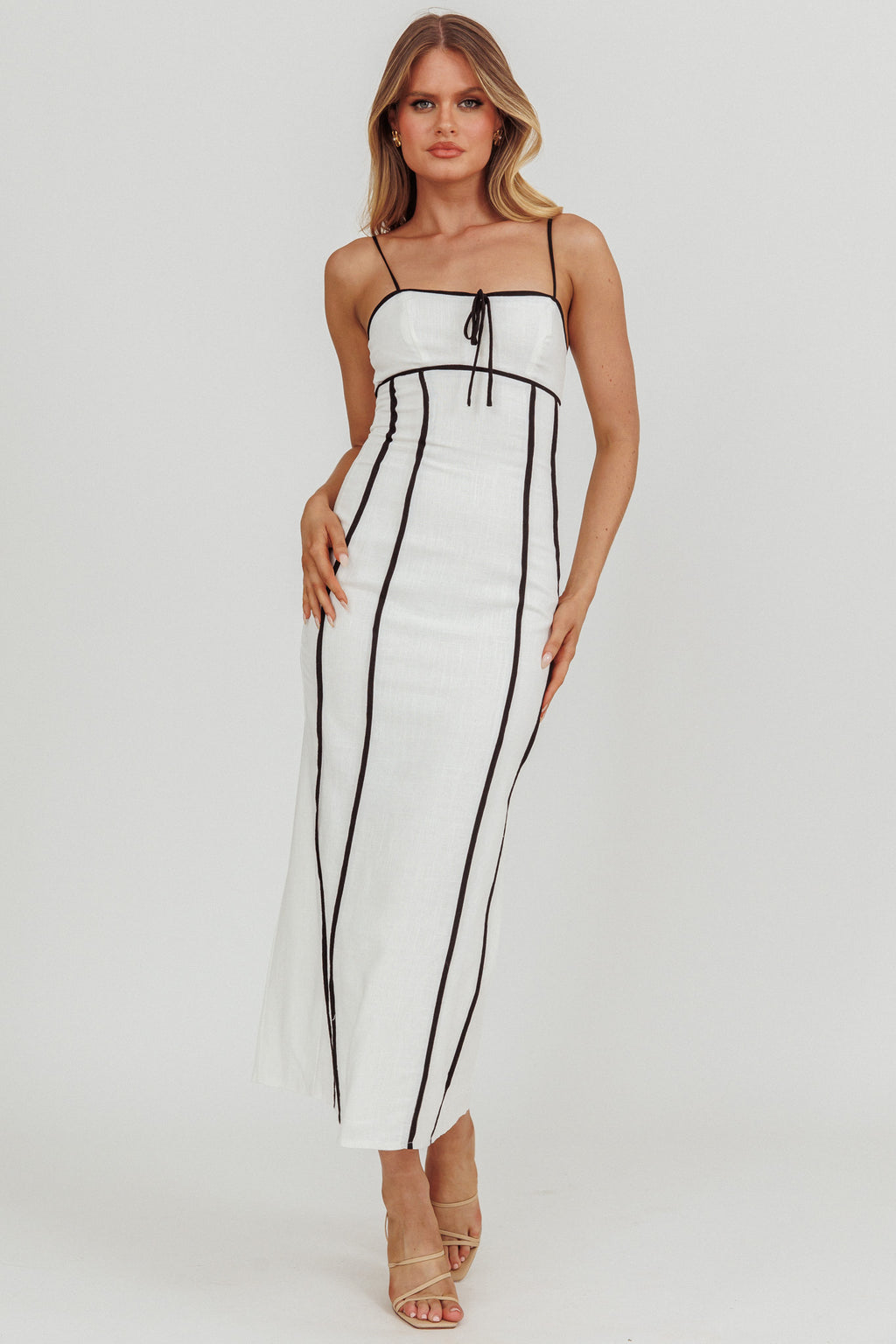 Chamberlain Contrast Maxi Dress White by Selfie Leslie Australia