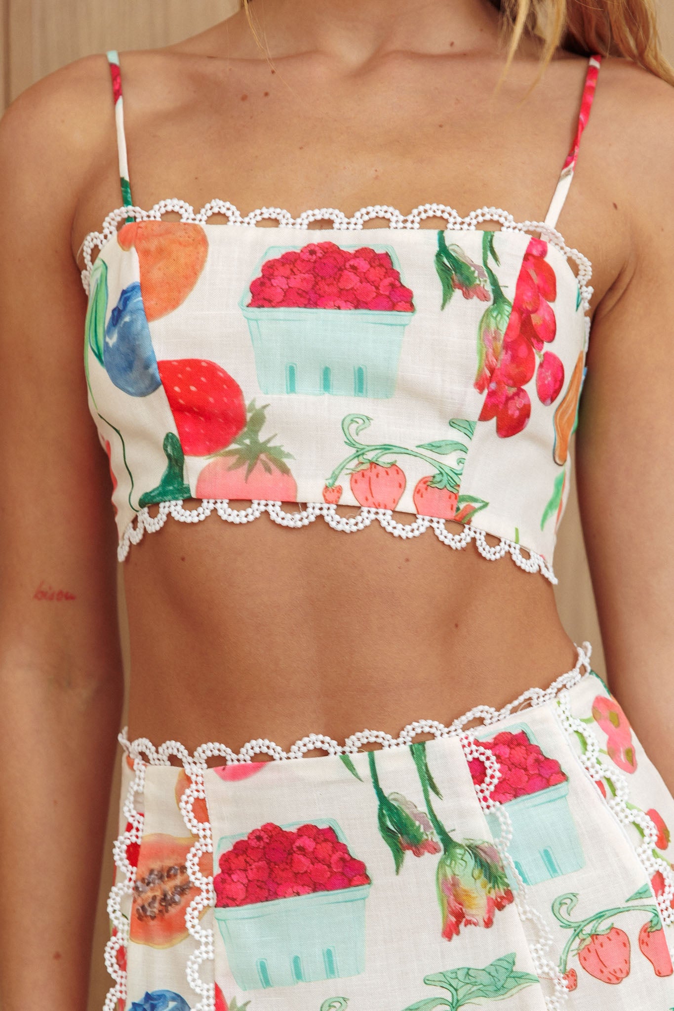 Chamberlain Scallop Trim Crop Top Fruit by Selfie Leslie Australia