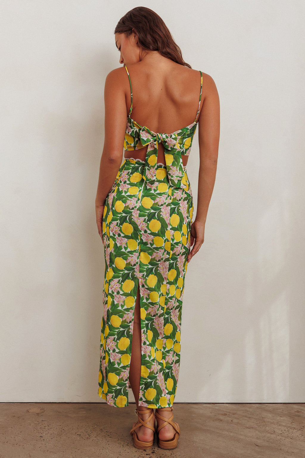 Chamberlain Scallop Trim Maxi Skirt Citrus Lemon by Selfie Leslie Australia