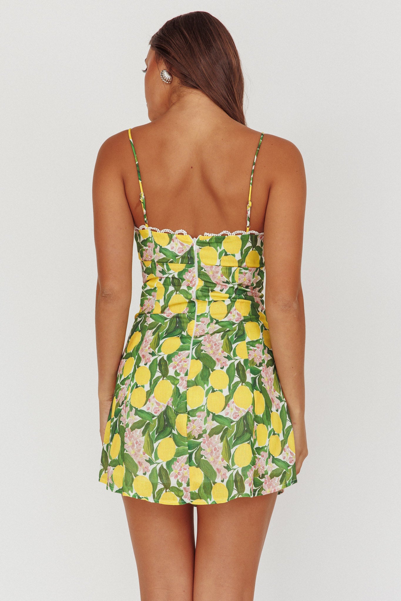 Chamberlain Scallop Trim Mini Dress Citrus Lemon by Selfie Leslie Australia