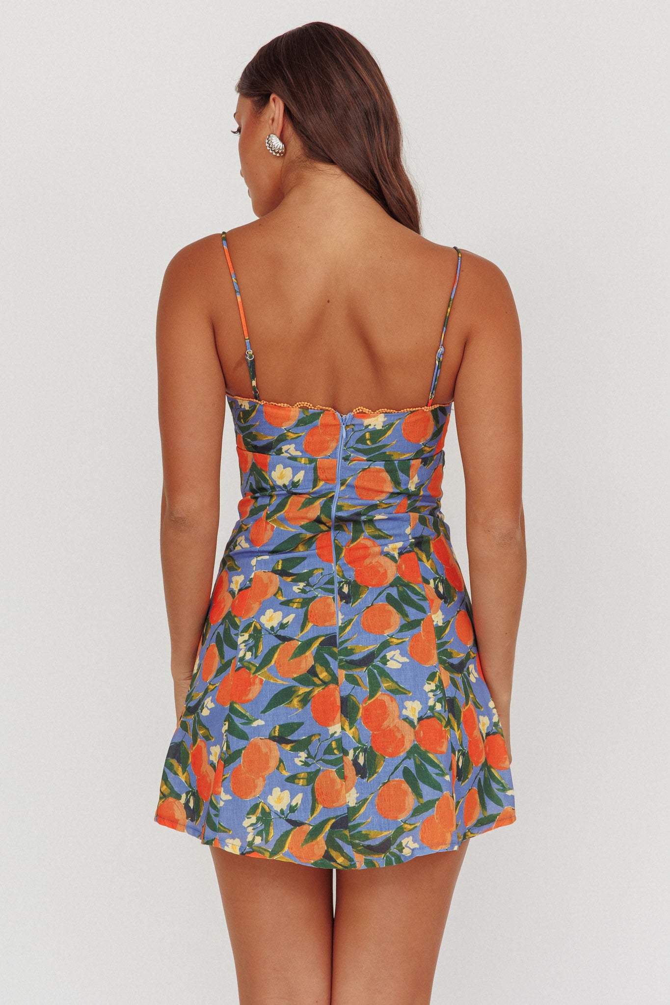 Chamberlain Scallop Trim Mini Dress Citrus Orange by Selfie Leslie Australia