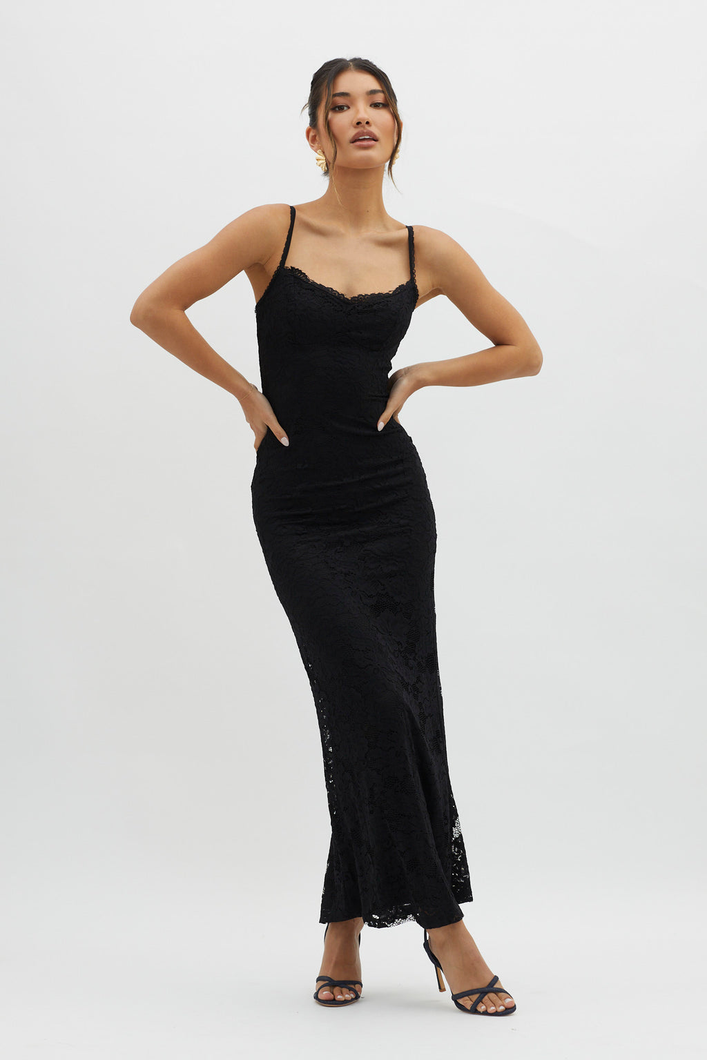 Must Be Love Lace Maxi Dress Double Black by Selfie Leslie Australia