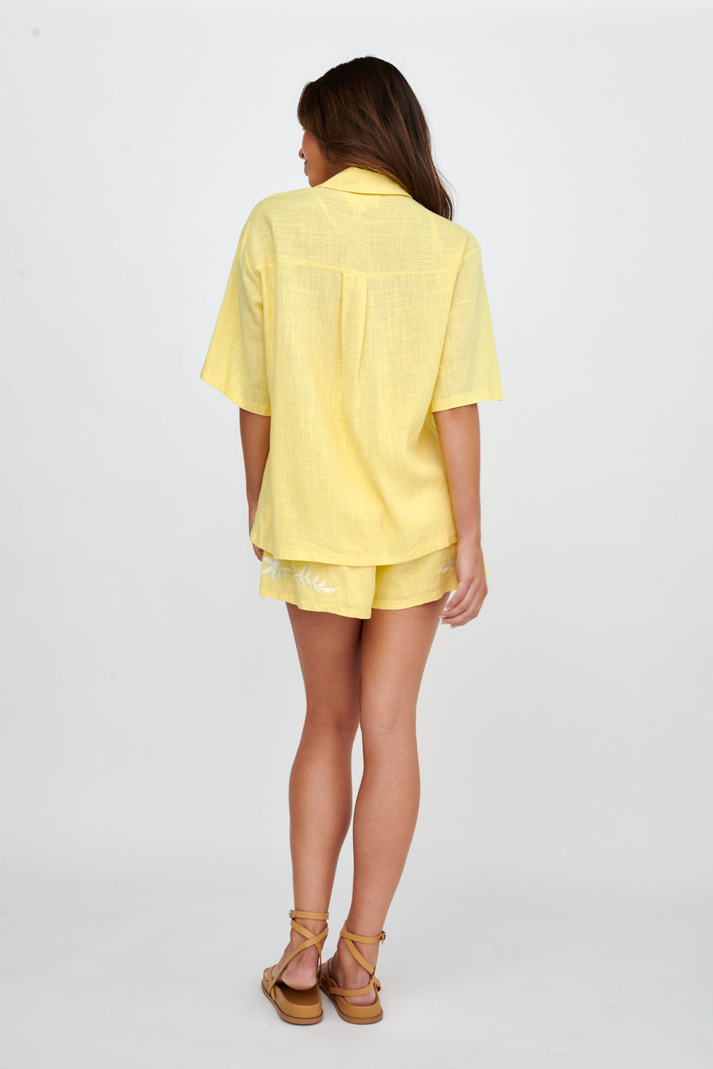 Jeni Embroidered Detail Shirt Yellow by Selfie Leslie Australia