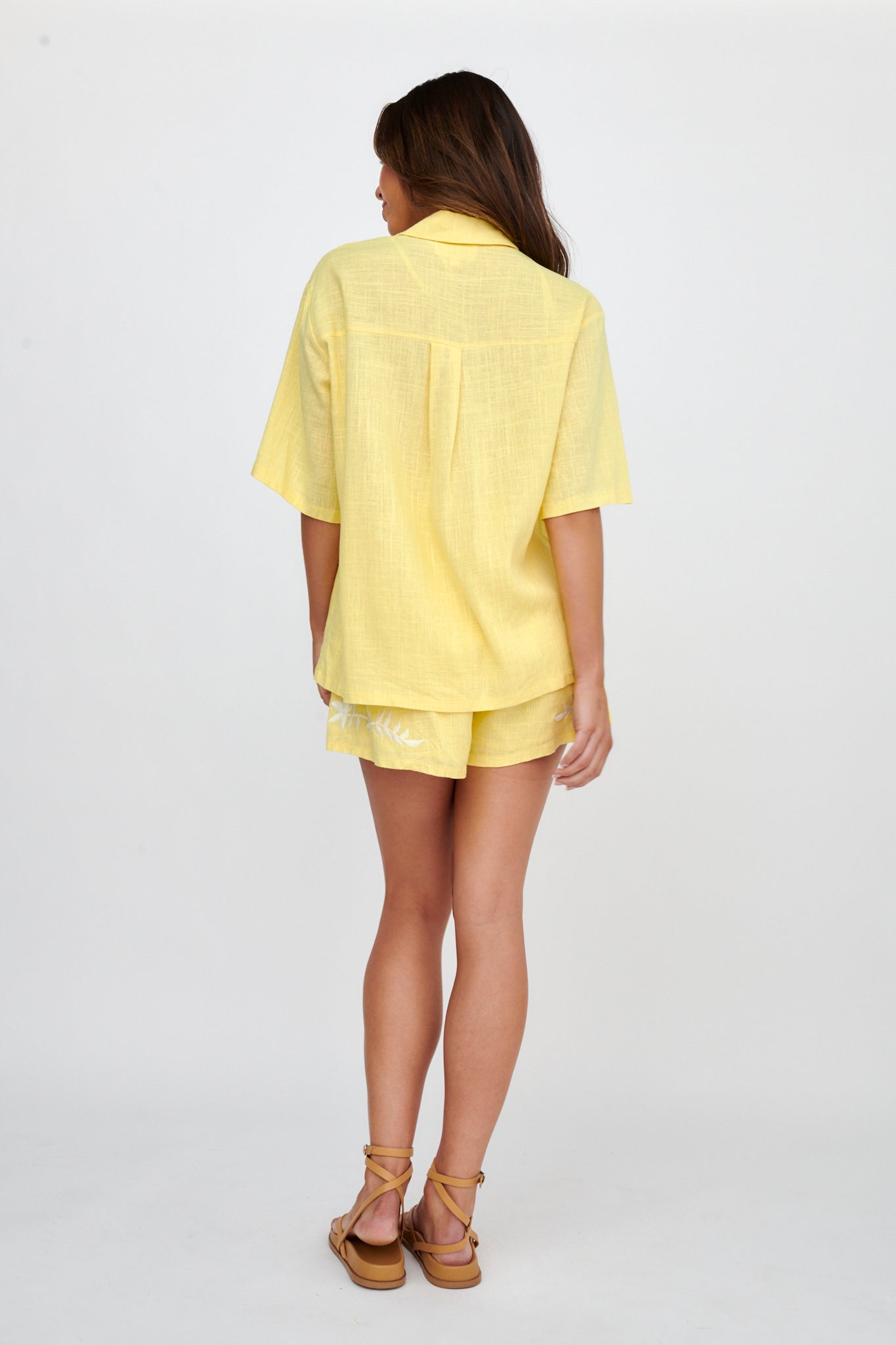 Jeni Embroidered Detail Shirt Yellow by Selfie Leslie Australia