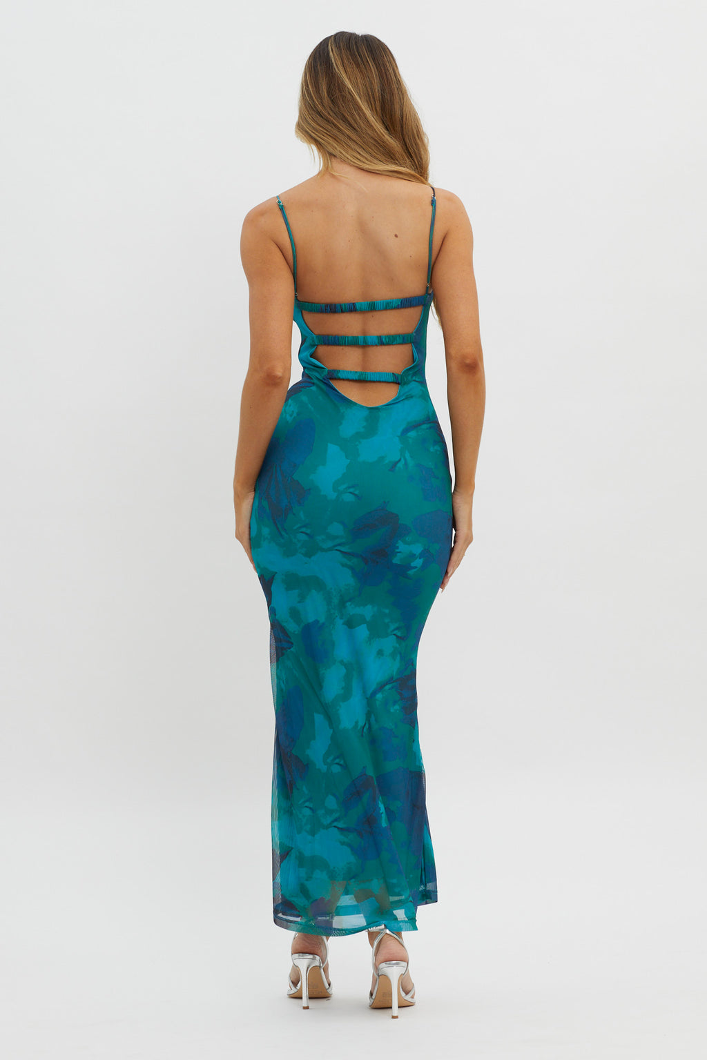Lennox Elastic Back Bodycon Dress Floral Green by Selfie Leslie Australia