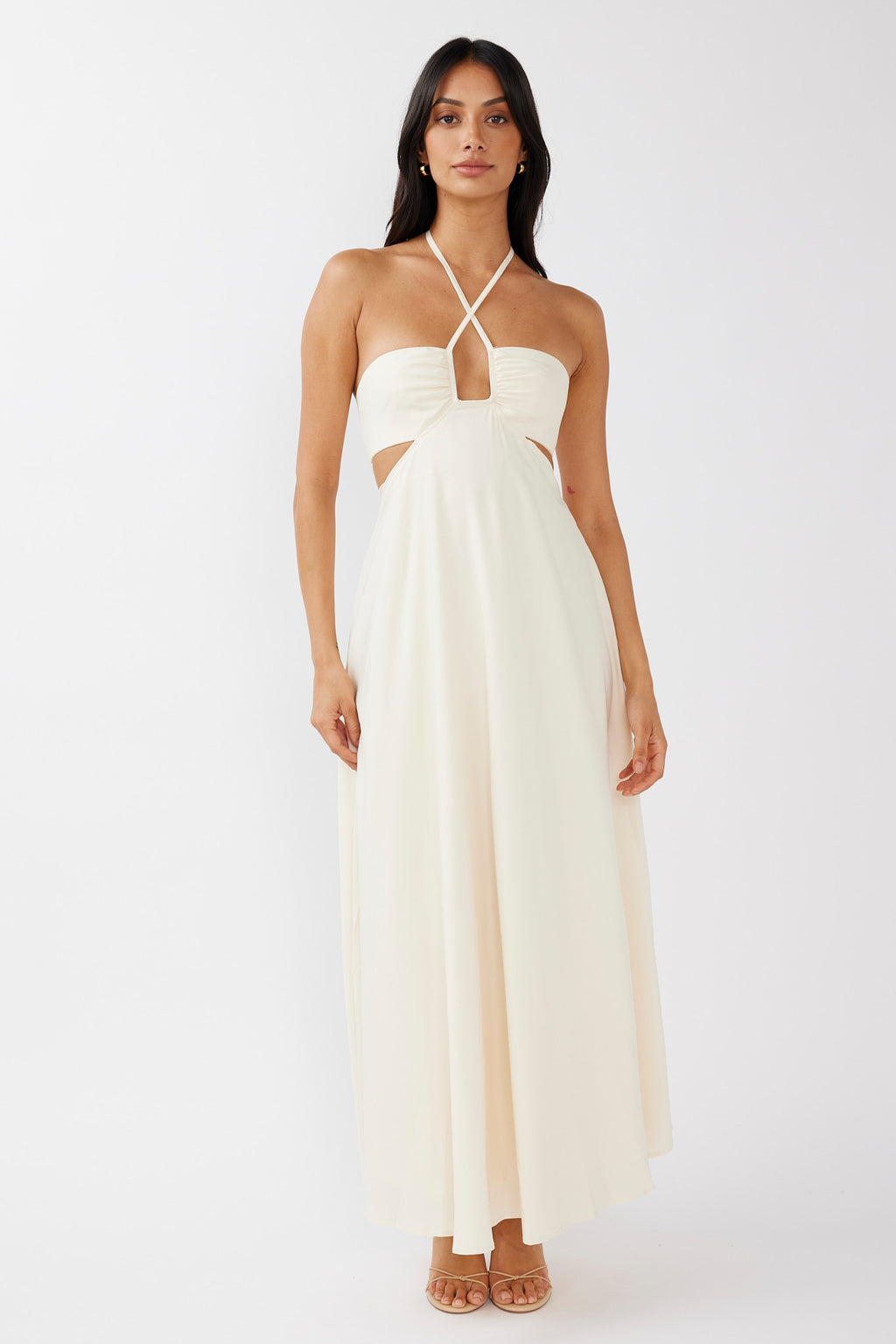 Onika Cut-Out Tied Back Maxi Dress Butter by Selfie Leslie Australia