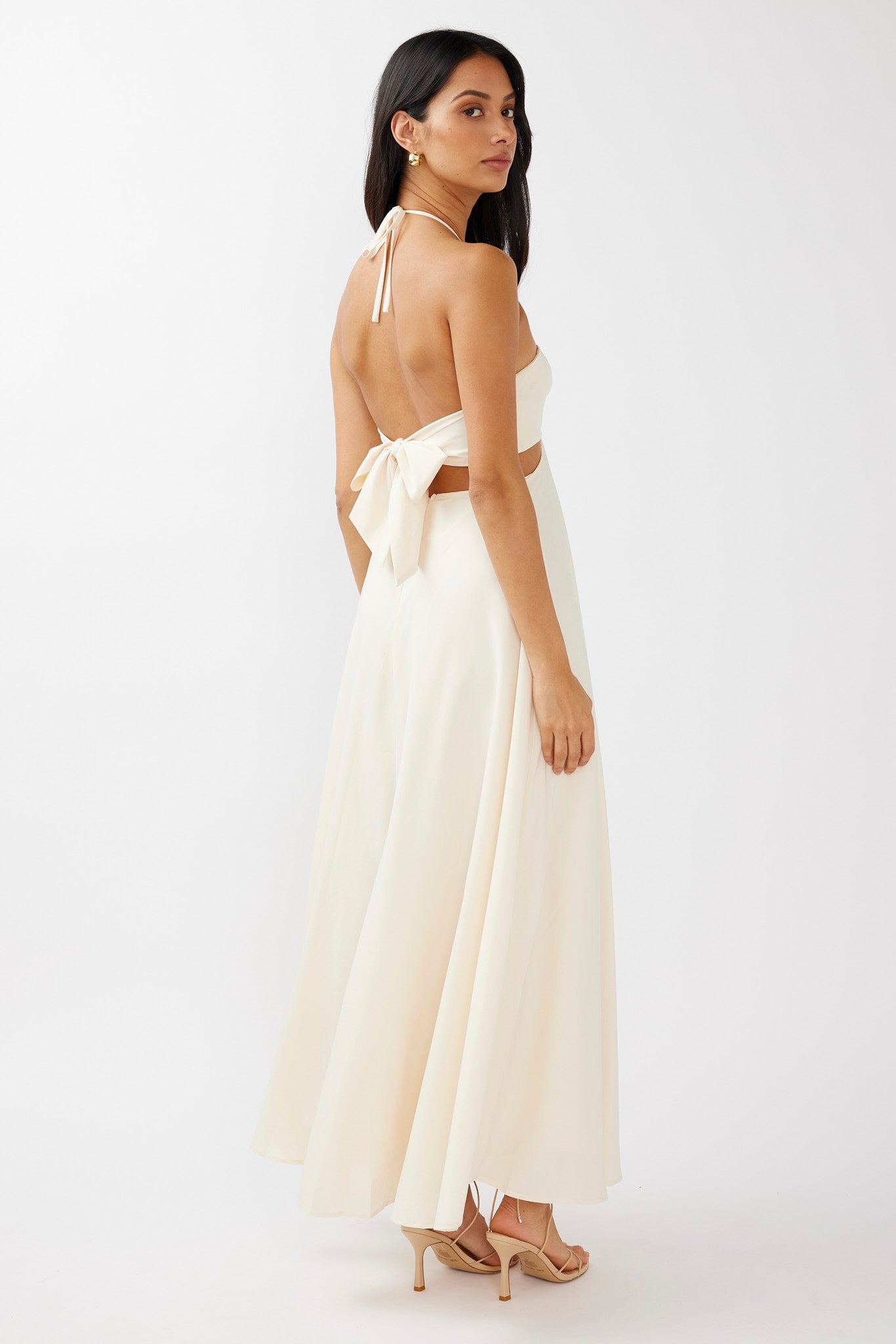Onika Cut-Out Tied Back Maxi Dress Butter by Selfie Leslie Australia