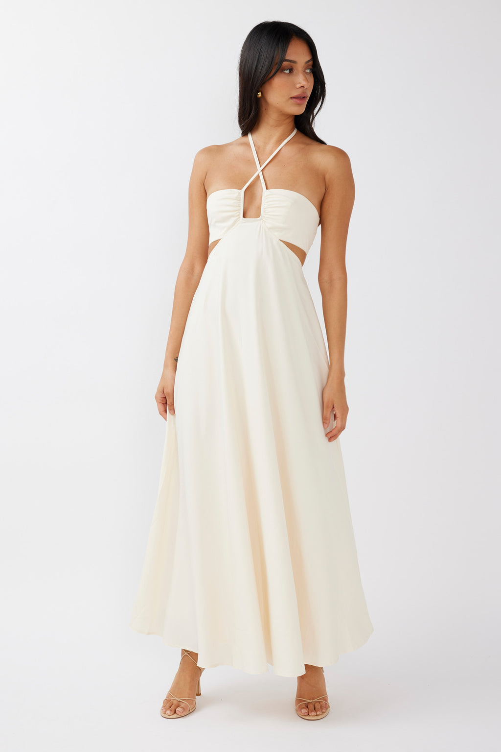 Onika Cut-Out Tied Back Maxi Dress Butter by Selfie Leslie Australia