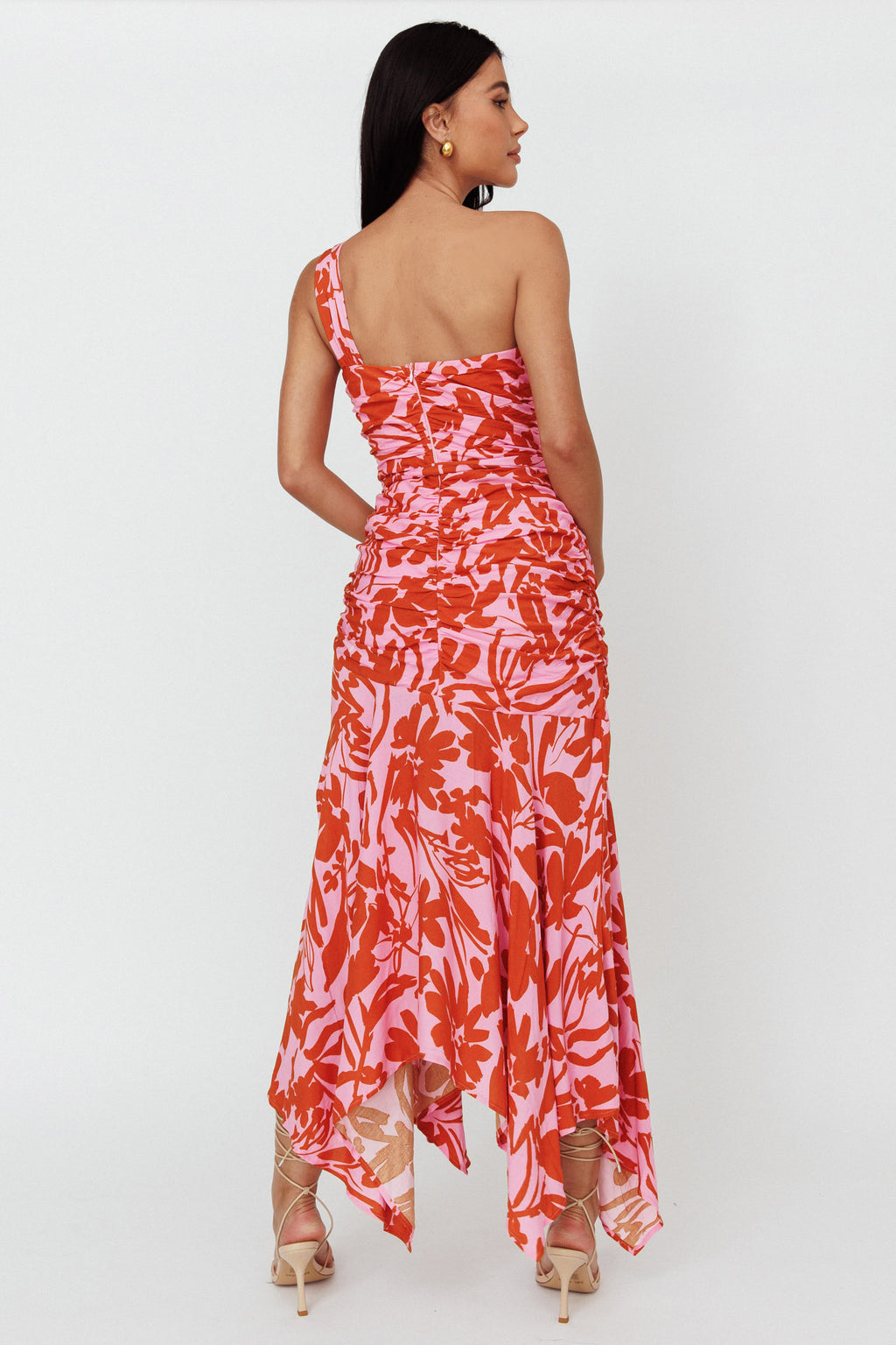 Chandler One-Shoulder Ruched Midi Dress Lilac by Selfie Leslie Australia