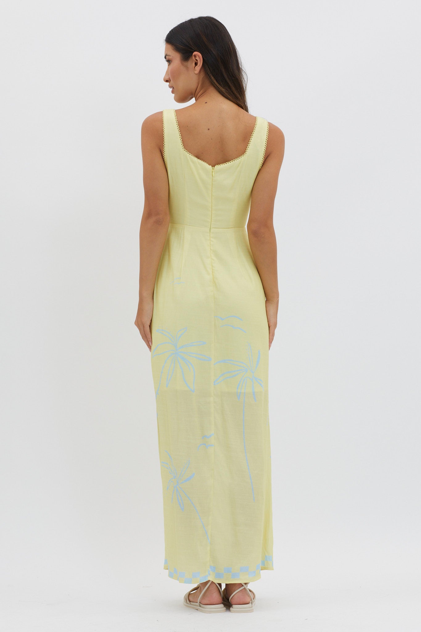 Sun Valley Tied Bodice Maxi Dress Lemon by Selfie Leslie Australia