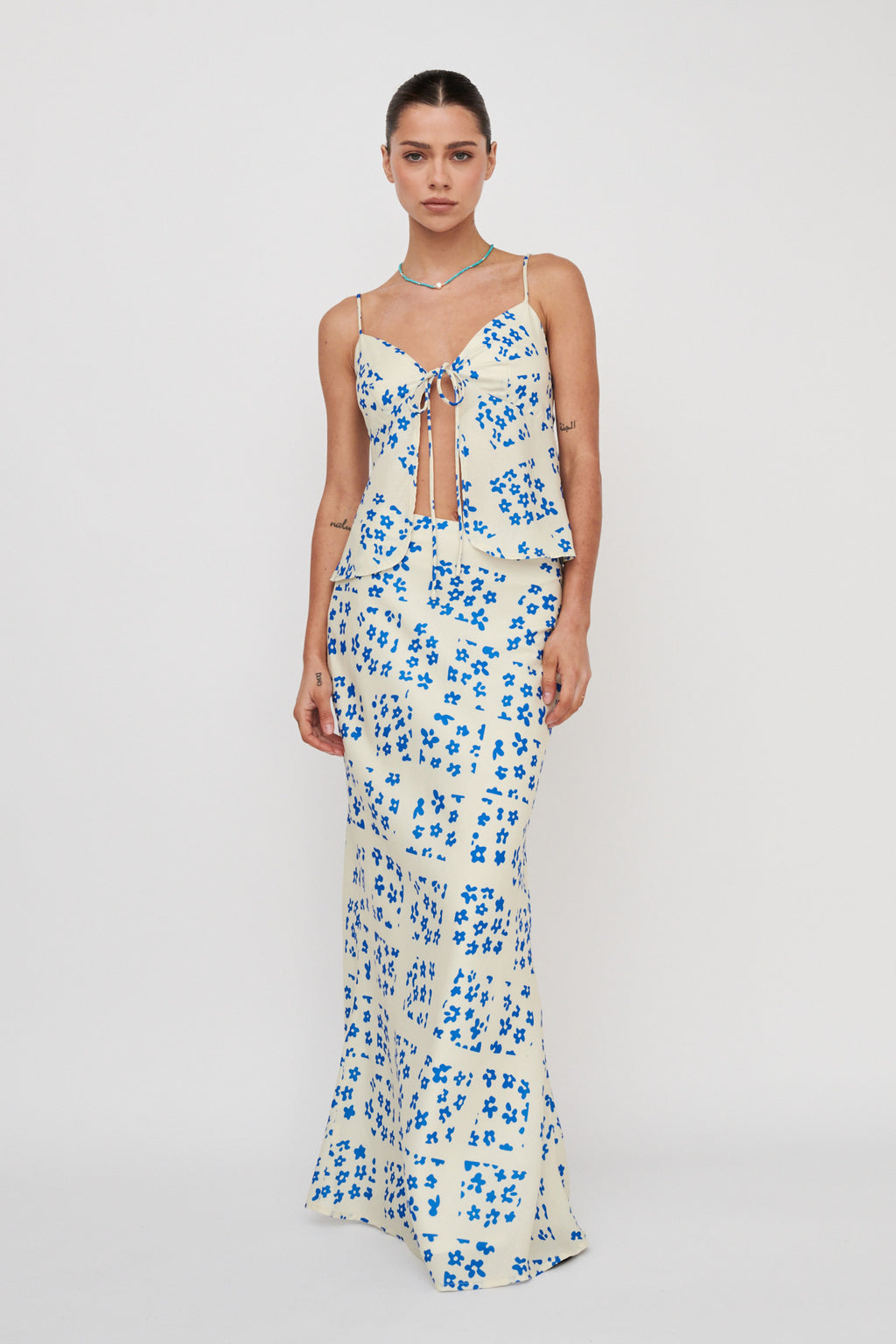 Heart & Soul Maxi Skirt Floral Cream by Selfie Leslie Australia