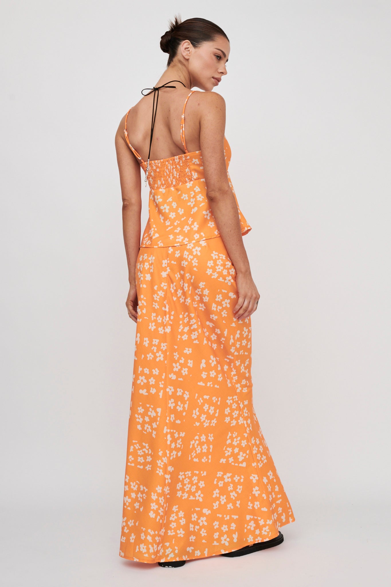 Heart & Soul Maxi Skirt Floral Orange by Selfie Leslie Australia