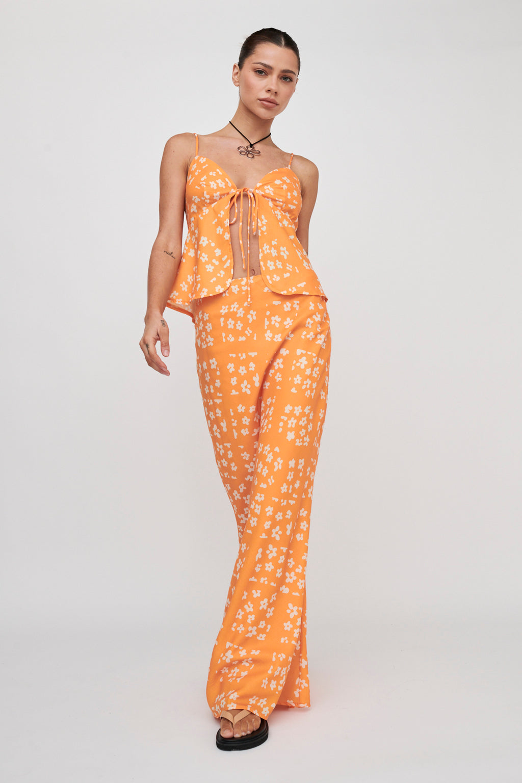 Heart & Soul Maxi Skirt Floral Orange by Selfie Leslie Australia