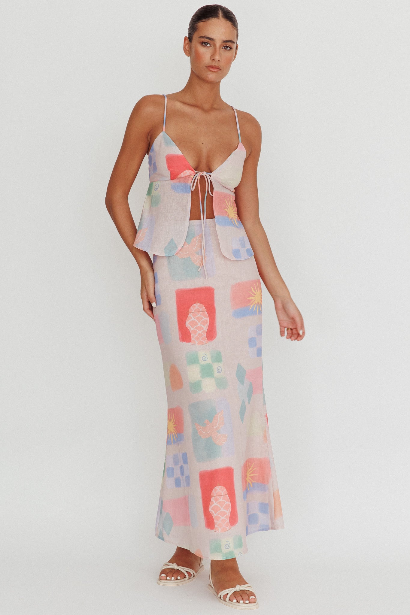 Heart & Soul Maxi Skirt Print Multi by Selfie Leslie Australia