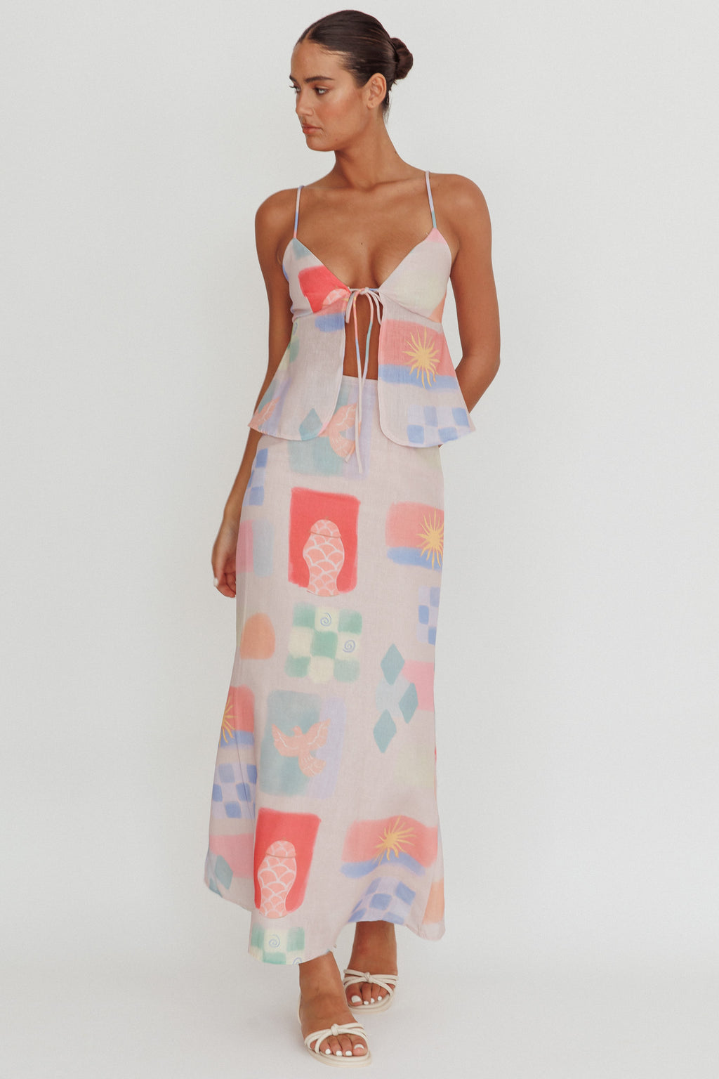 Heart & Soul Maxi Skirt Print Multi by Selfie Leslie Australia