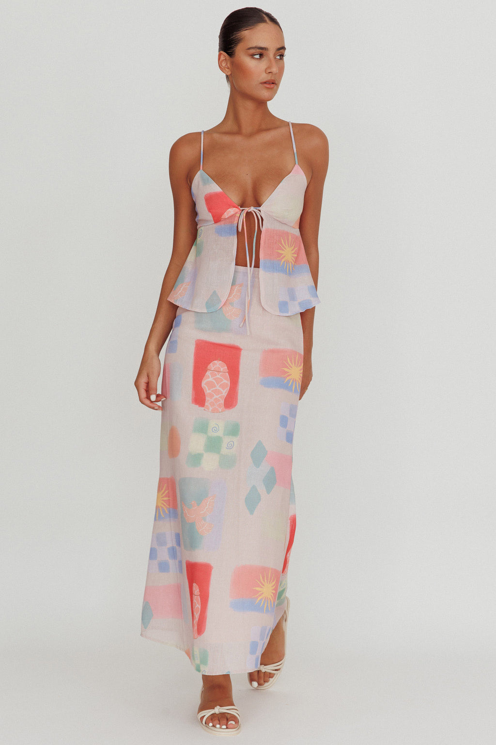 Heart & Soul Maxi Skirt Print Multi by Selfie Leslie Australia