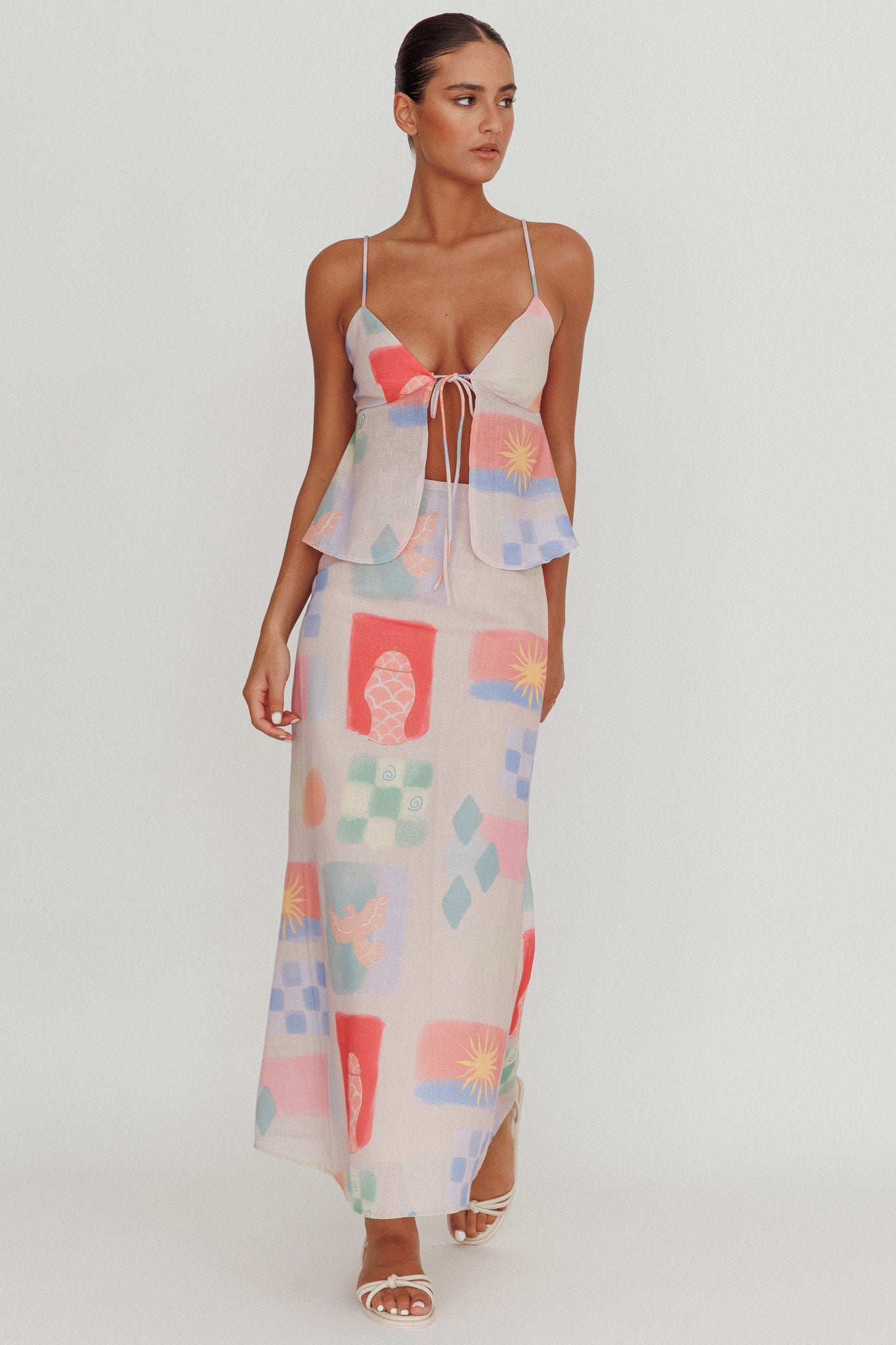 Heart & Soul Maxi Skirt Print Multi by Selfie Leslie Australia