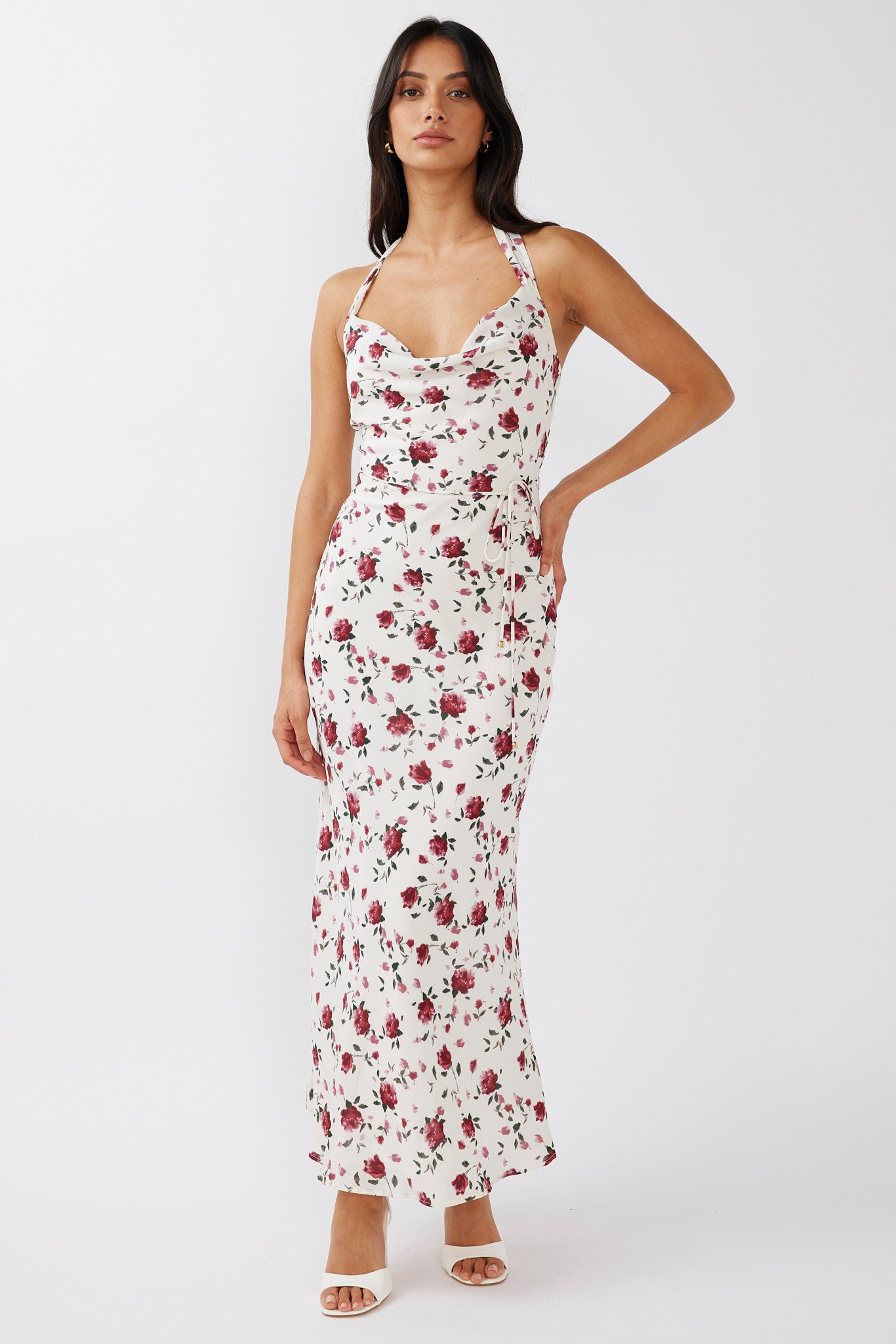 Love's Kiss Cowl Halterneck Maxi Dress Rose by Selfie Leslie Australia