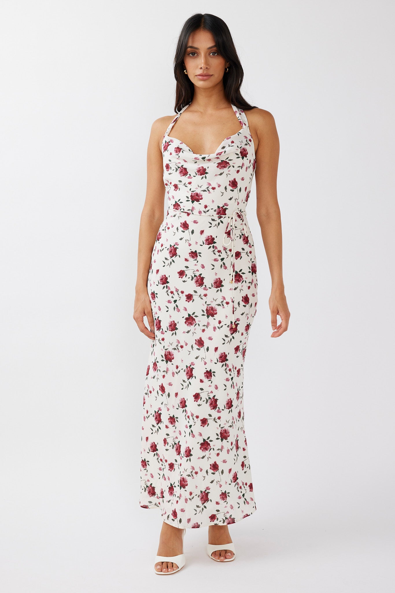 Love's Kiss Cowl Halterneck Maxi Dress Rose by Selfie Leslie Australia