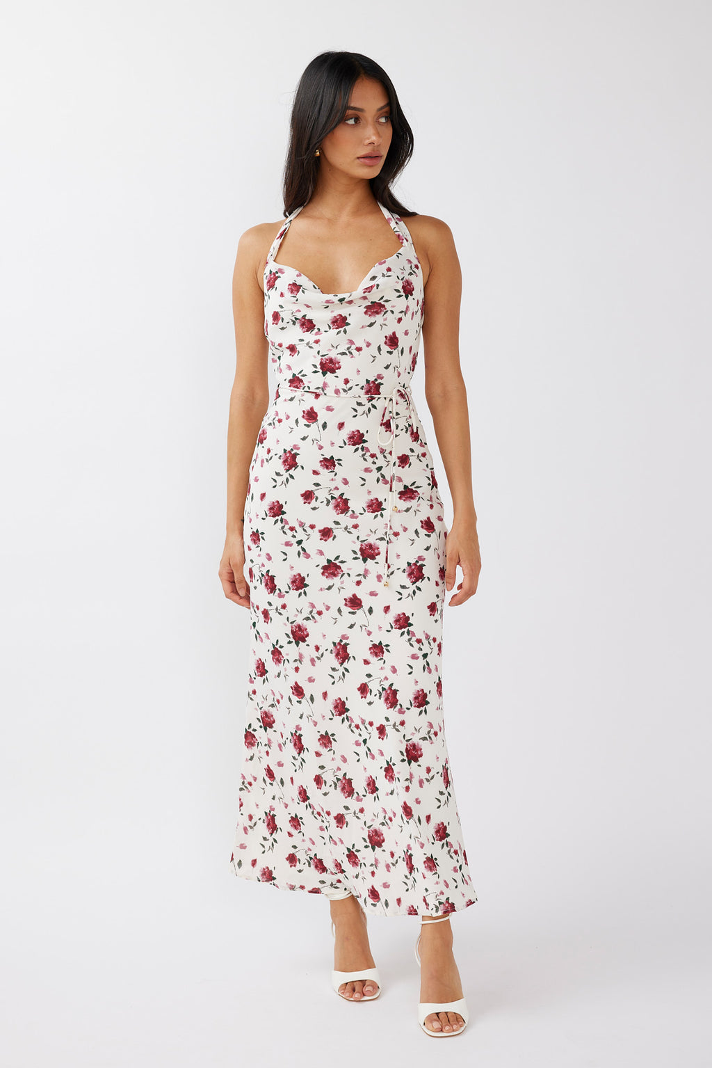 Love's Kiss Cowl Halterneck Maxi Dress Rose by Selfie Leslie Australia