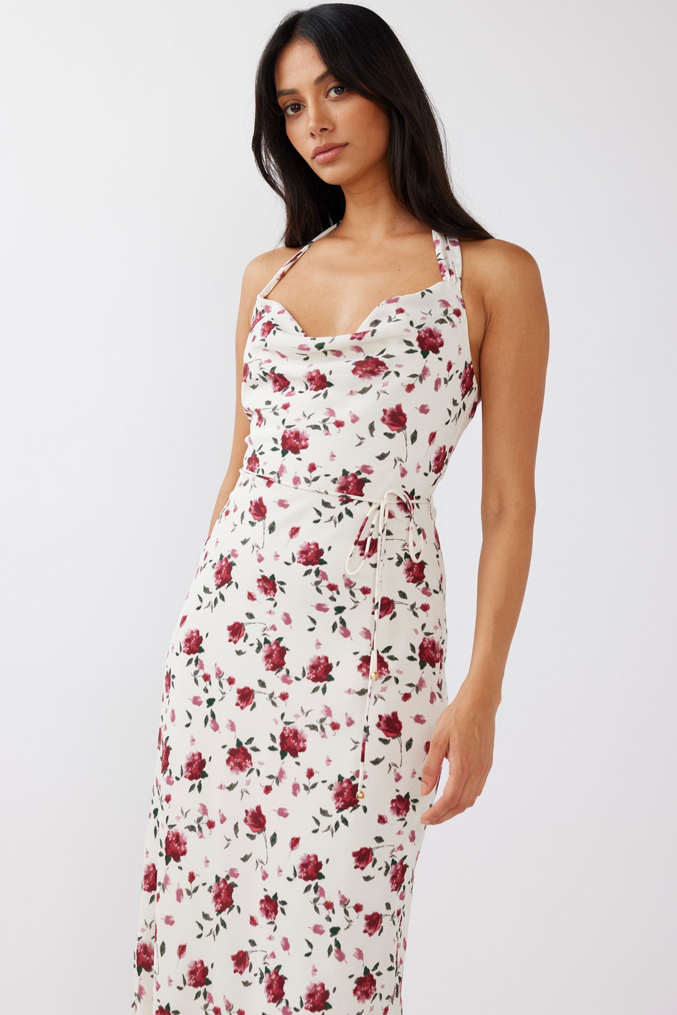 Love's Kiss Cowl Halterneck Maxi Dress Rose by Selfie Leslie Australia