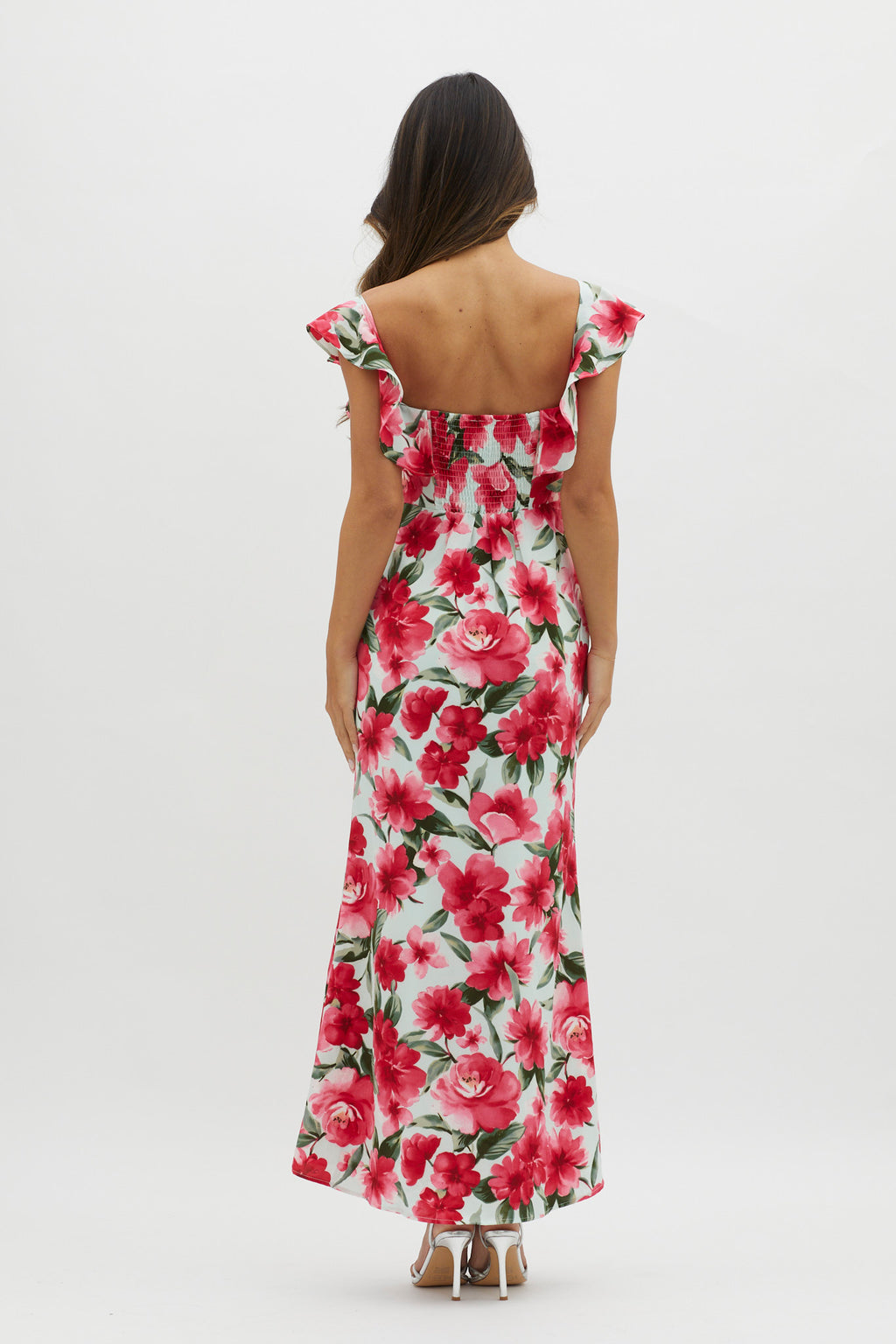 New Era Off Shoulder Maxi Dress Floral Red by Selfie Leslie Australia