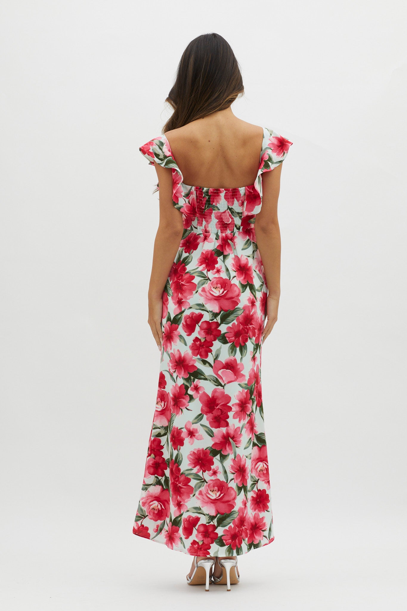 New Era Off Shoulder Maxi Dress Floral Red by Selfie Leslie Australia