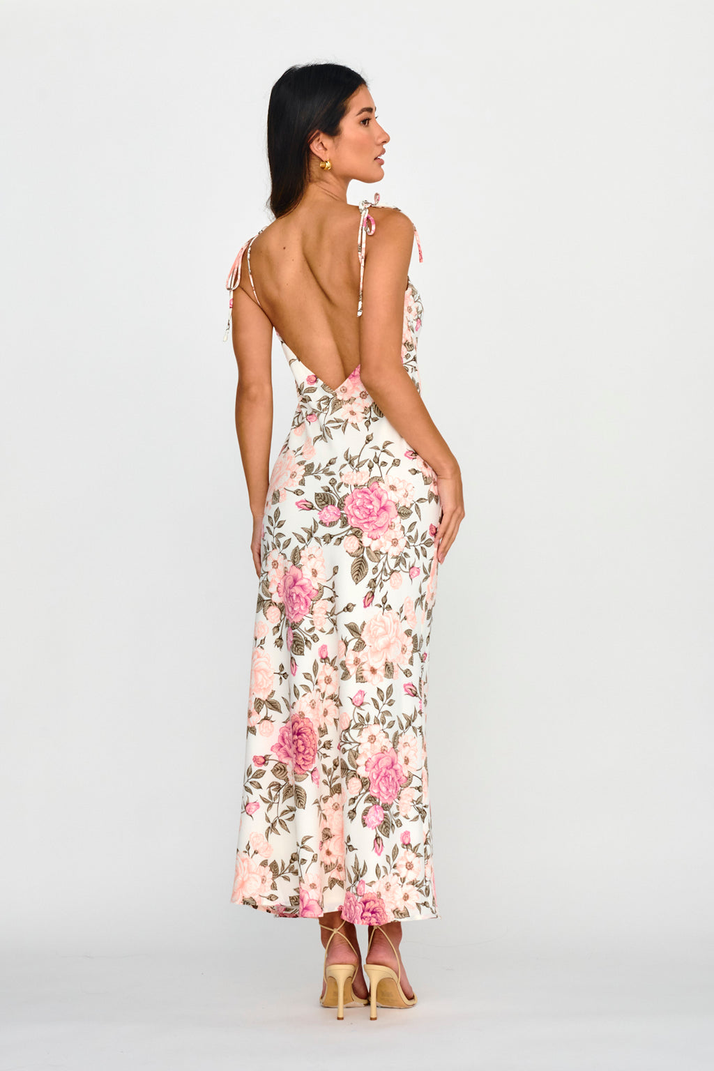 Florenze Tied Shoulder Dress Floral Pink by Selfie Leslie Australia