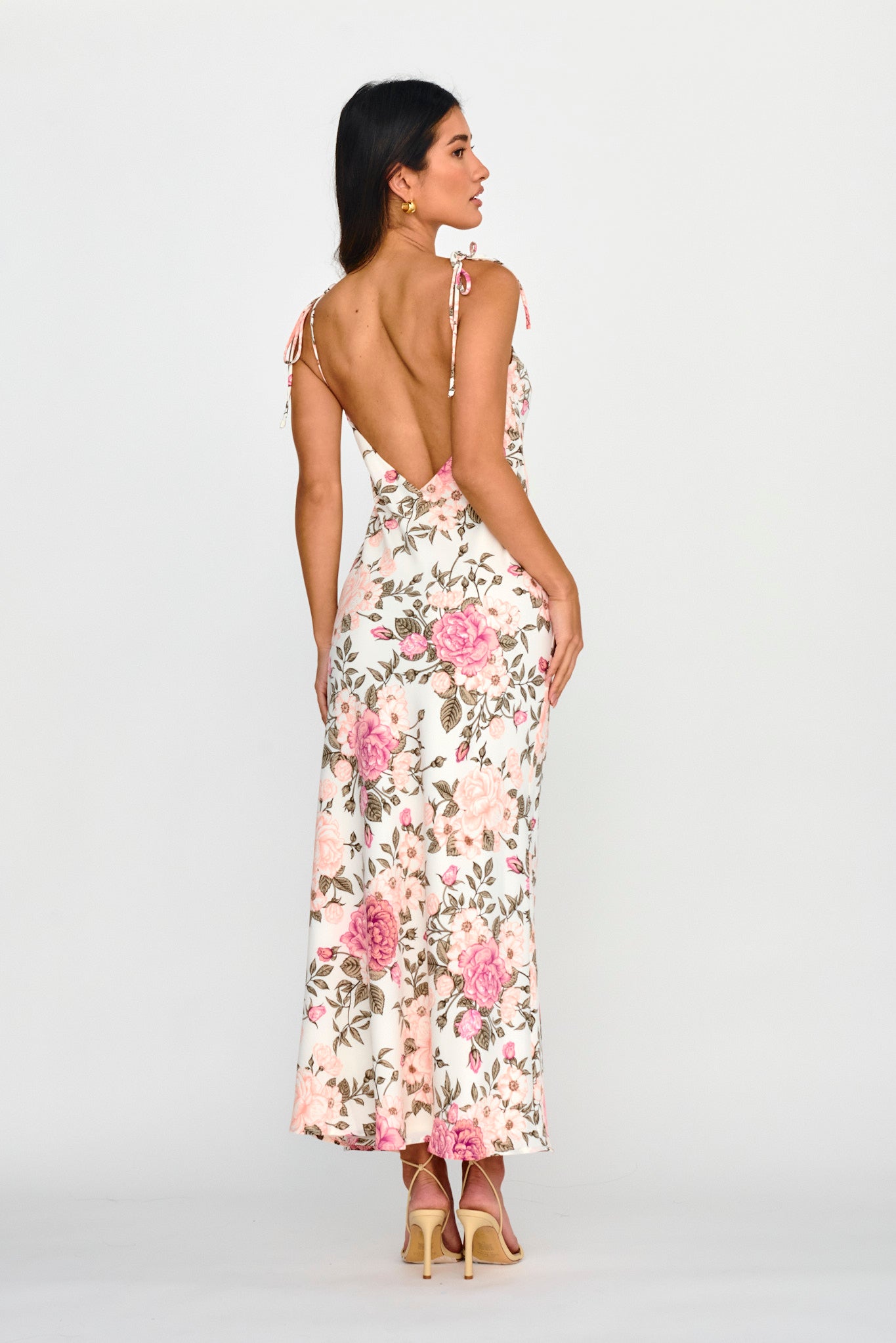 Florenze Tied Shoulder Dress Floral Pink by Selfie Leslie Australia