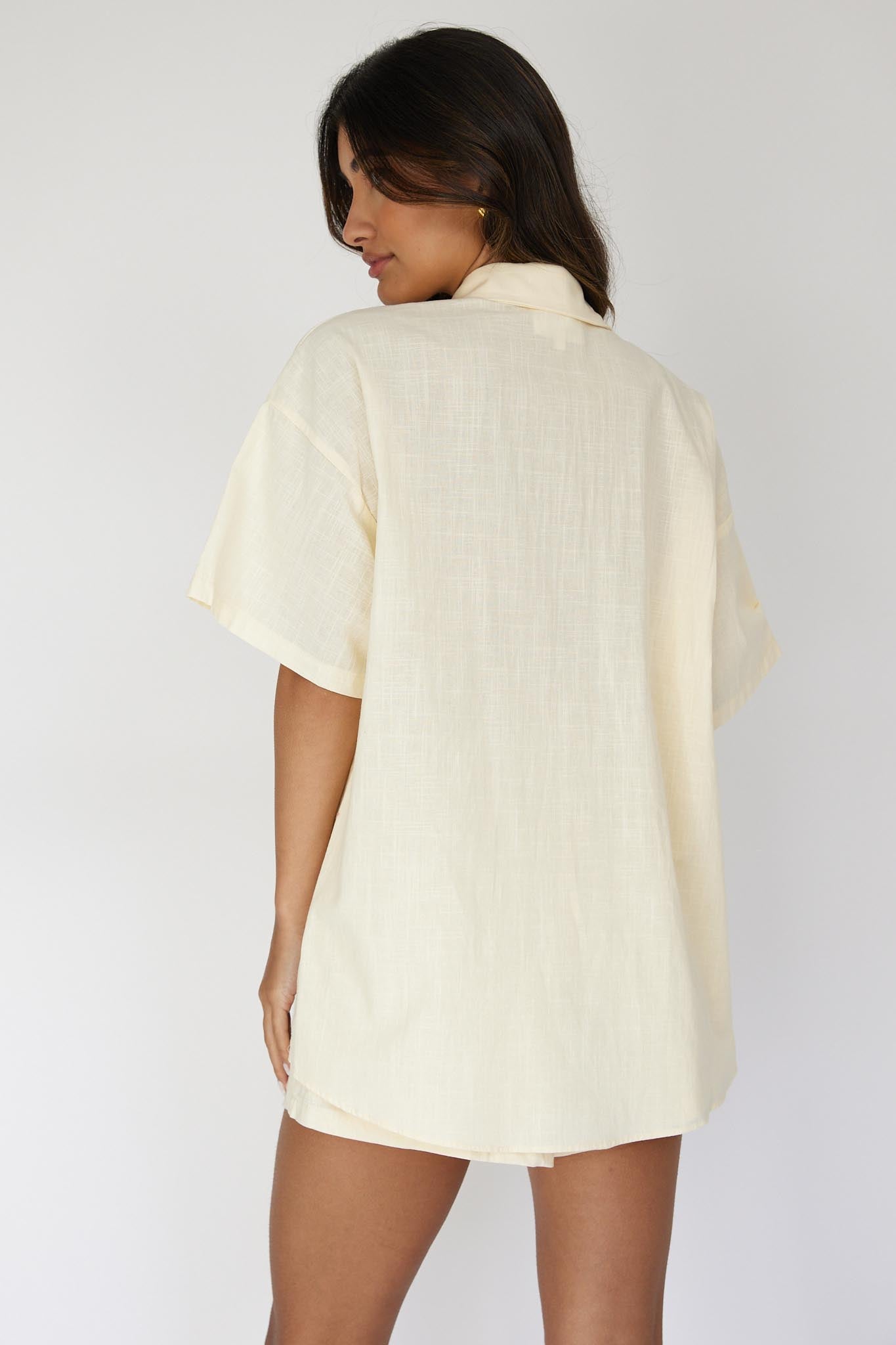 Ciao Ciao Embroidered Button-Up Shirt Butter by Selfie Leslie Australia