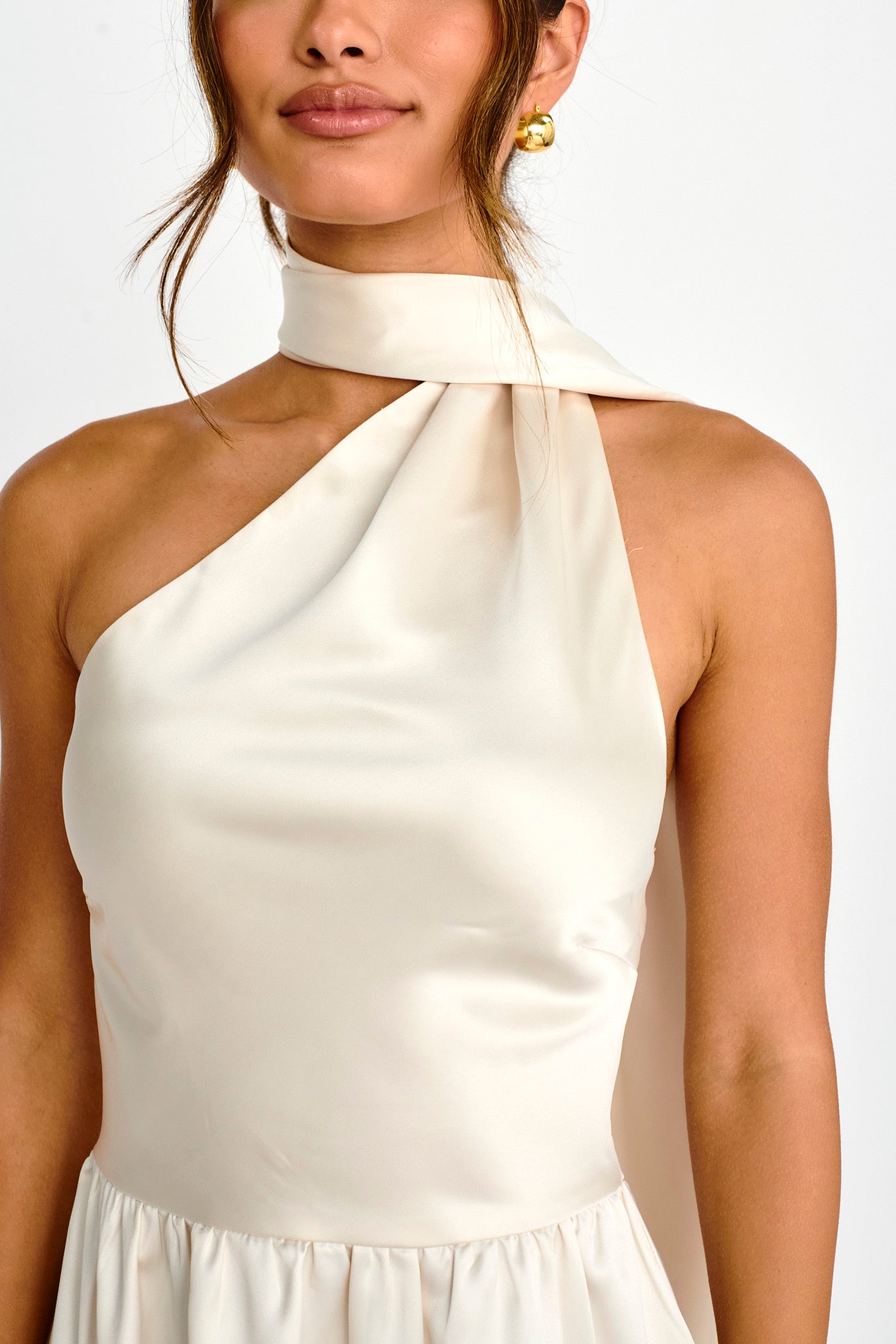 Gimme Love Open Back Flounce Mini Dress Oyster by Selfie Leslie Australia