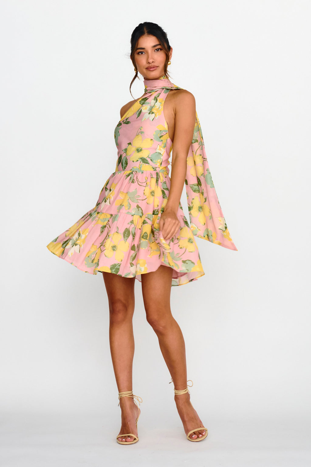Gimme Love Open Back Flounce Mini Dress Pink by Selfie Leslie Australia